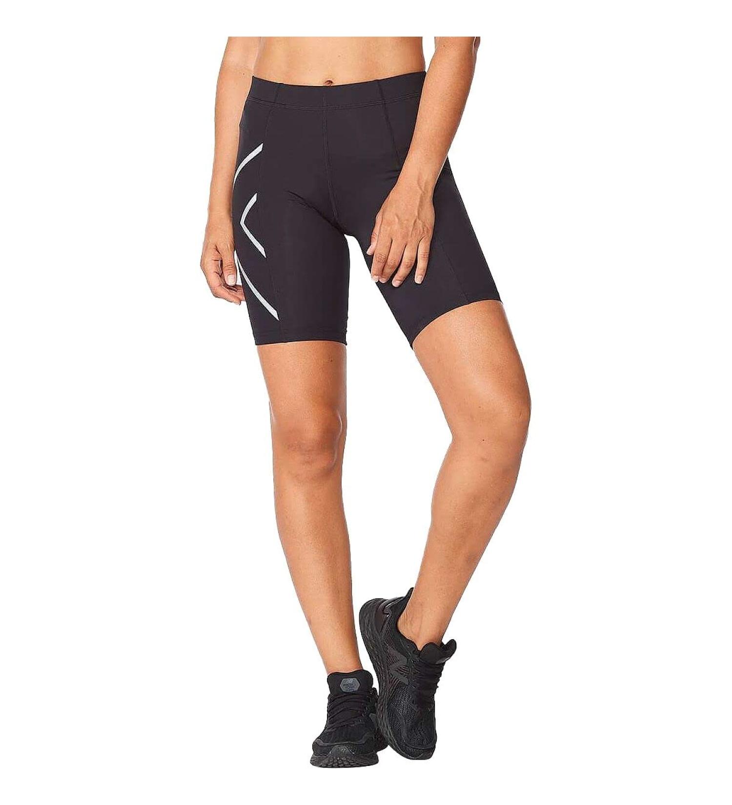 2XU Women's Core Compression Running Shorts - Black/Silver | High-Performance Fitness Apparel for Optimal Comfort and Support - Buy Online on GoSupps.com