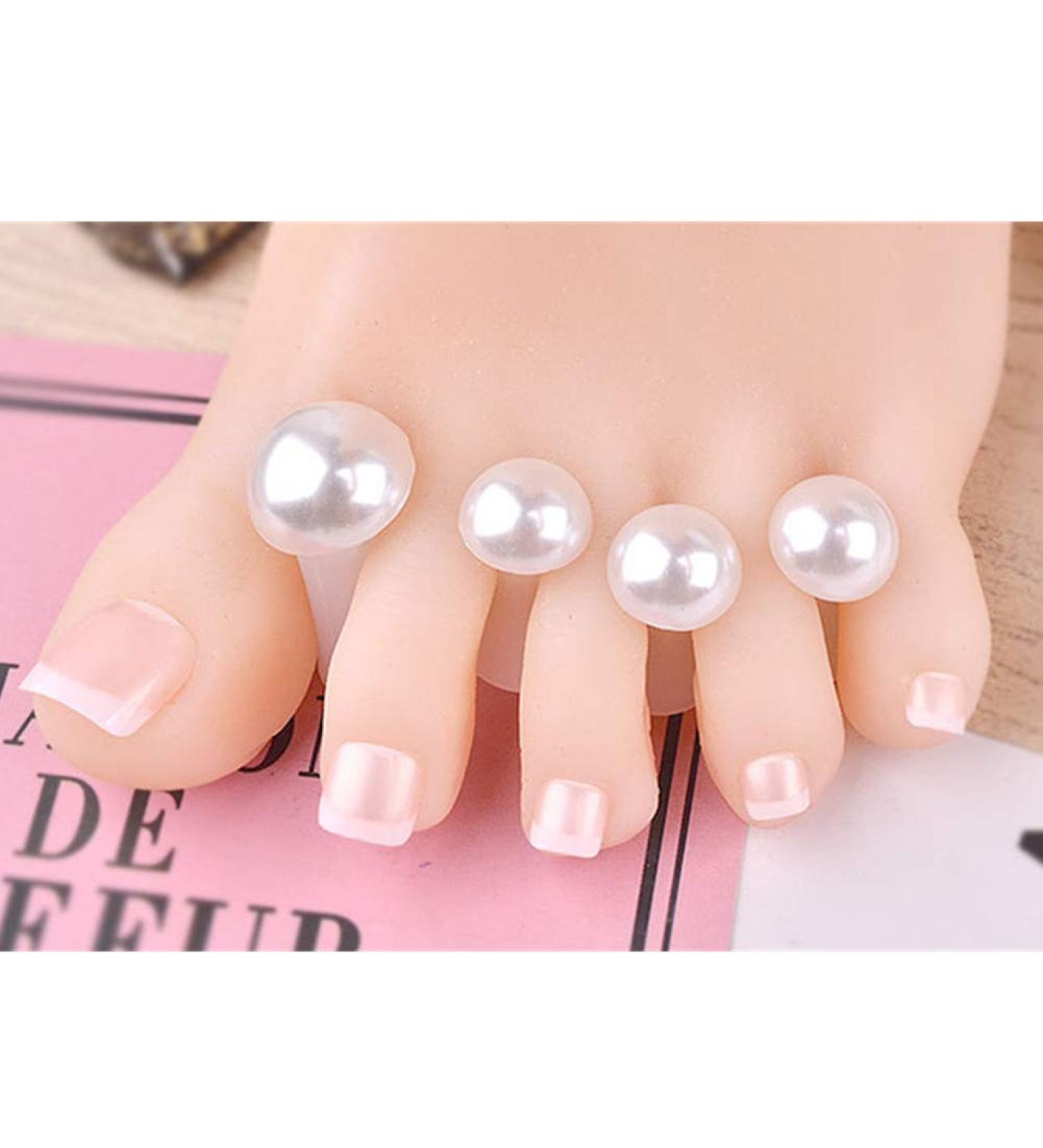 Pearl Silicone Toe Separator for Pedicure - 8pcs Toe Spacers for Feet, Stretchers, Spreaders, Polish Guards - Buy Online on GoSupps.com