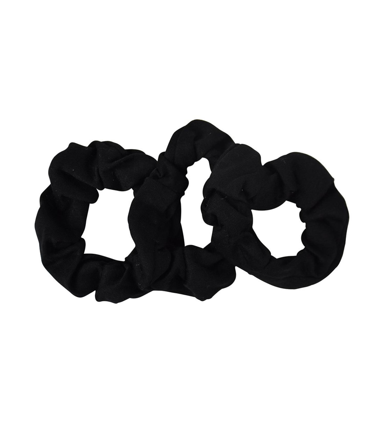 Set of 3 Black Cotton Small Scrunchies Hair Bobbles for Women - Buy Online on GoSupps.com