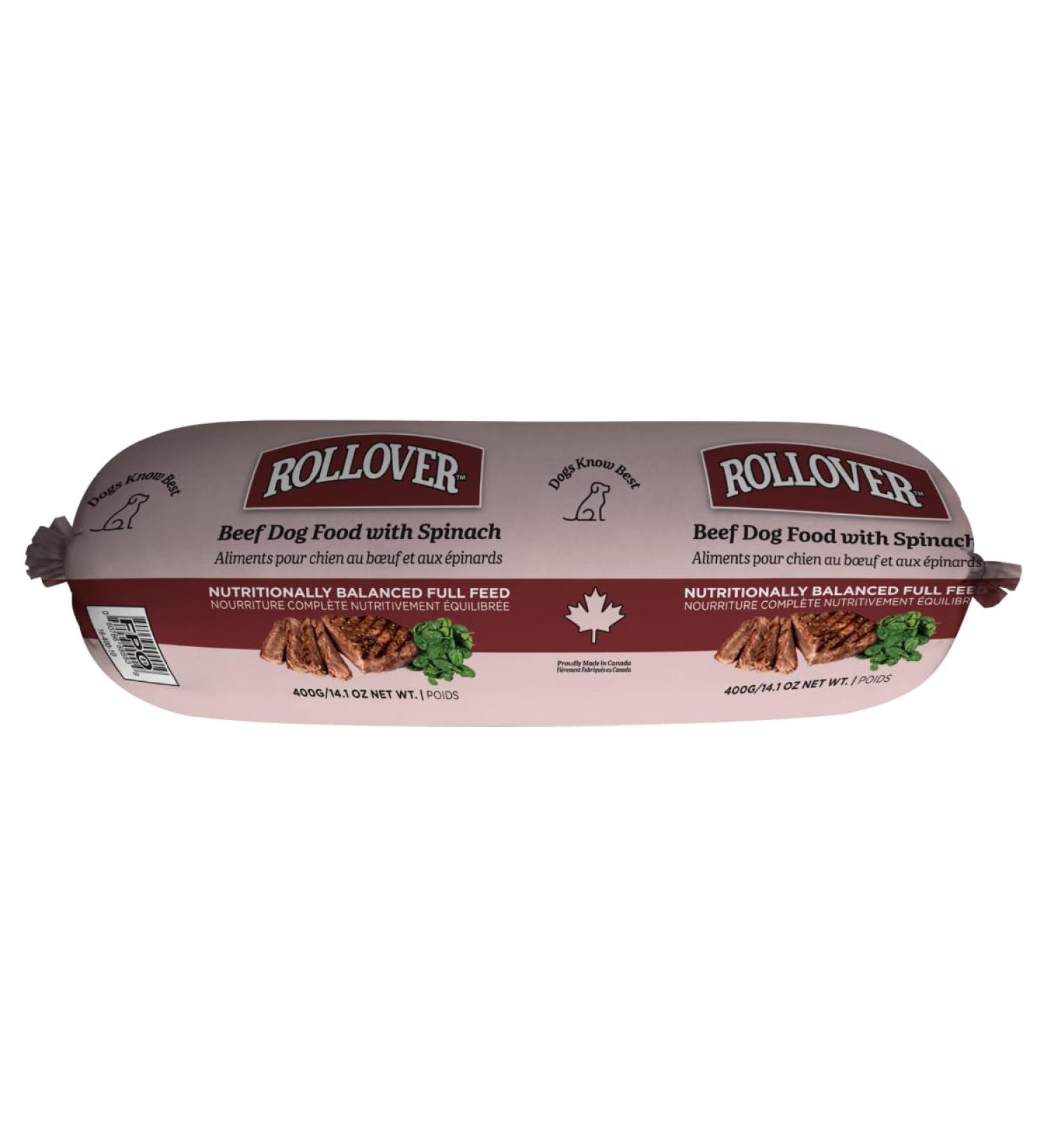 Rollover Beef Dog Food with Spinach - 400g - Buy Online on GoSupps.com