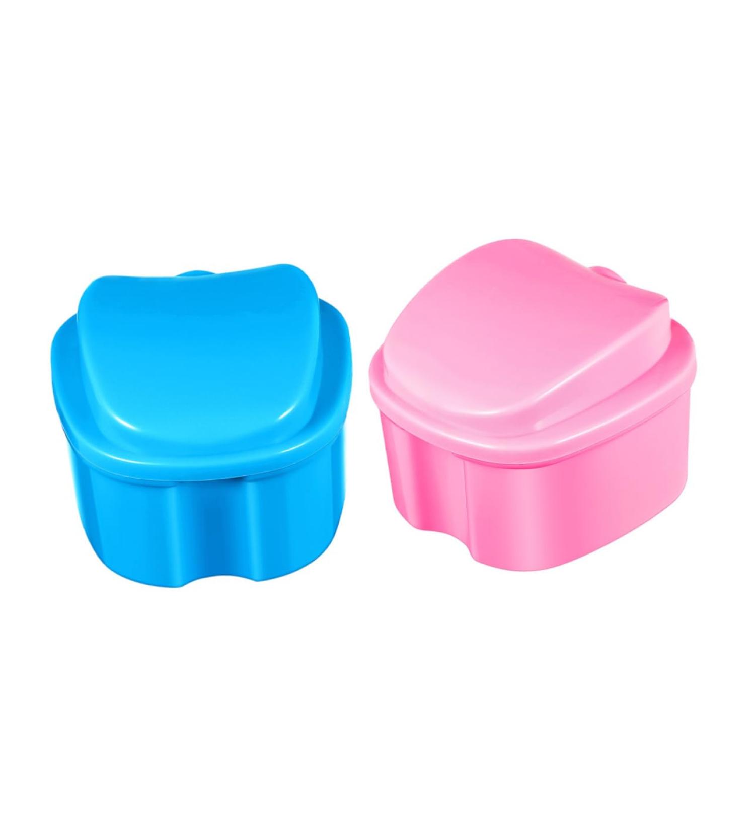Honmeet 2-Pack Plastic Toothbox Container - Ideal Cleaning Case for False Teeth & Prosthetics - Buy Online on GoSupps.com