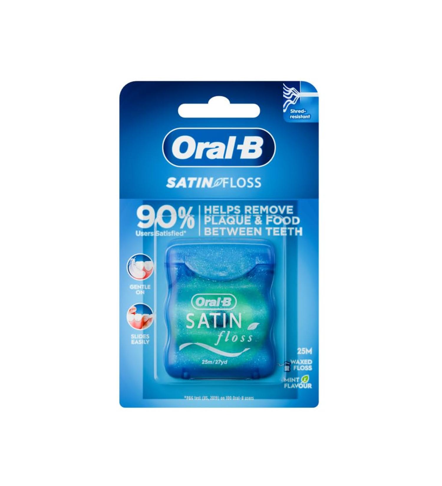 Buy Oral B Satin Dental Floss 25m Mint - Best International Shipping | Premium Dental Care - Buy Online on GoSupps.com