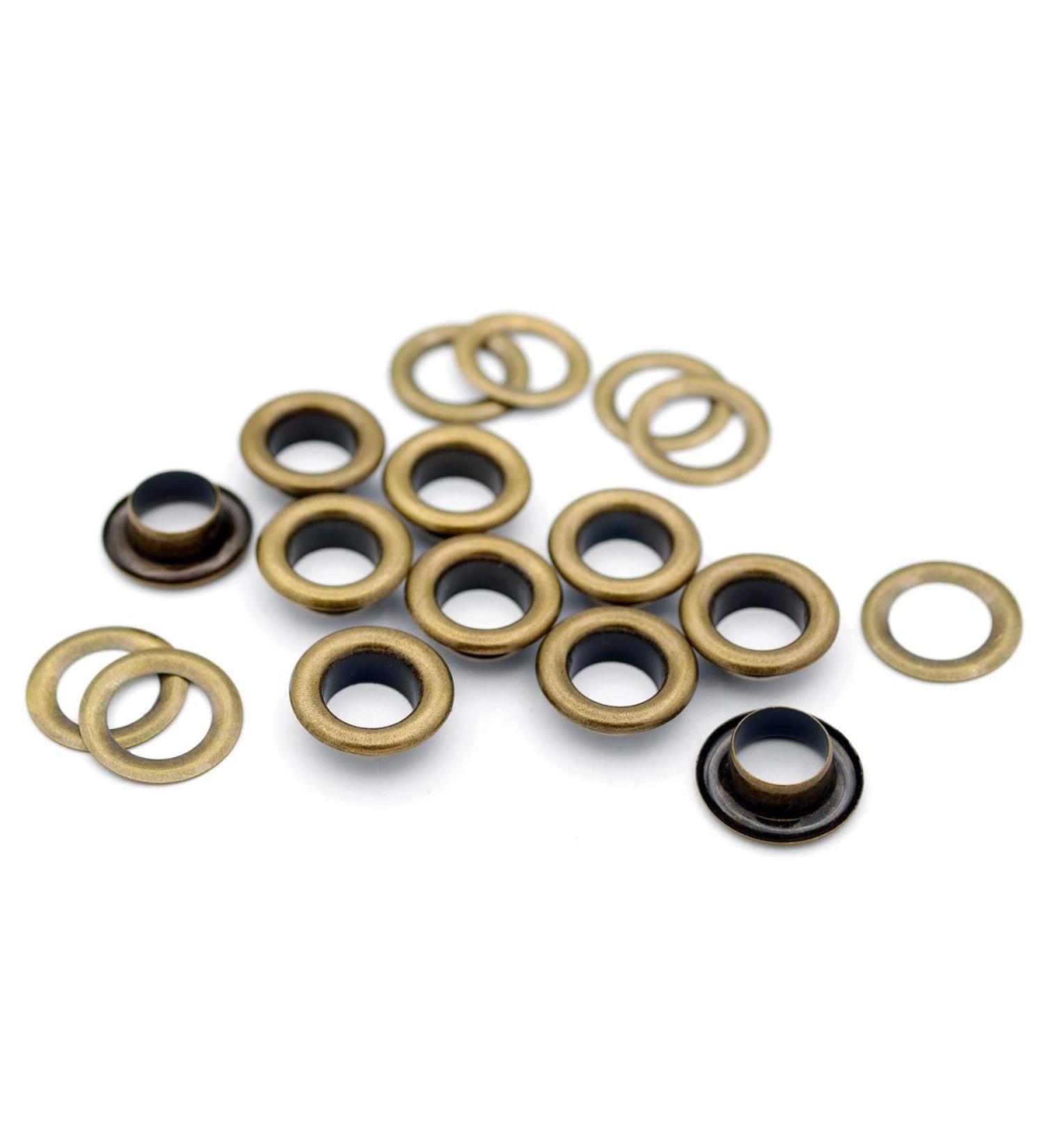 CRAFTMEMORE 5MM Antique Brass Grommets Eyelets with Washers - 100 Sets for Clothes, Leather, Canvas - Buy Online on GoSupps.com