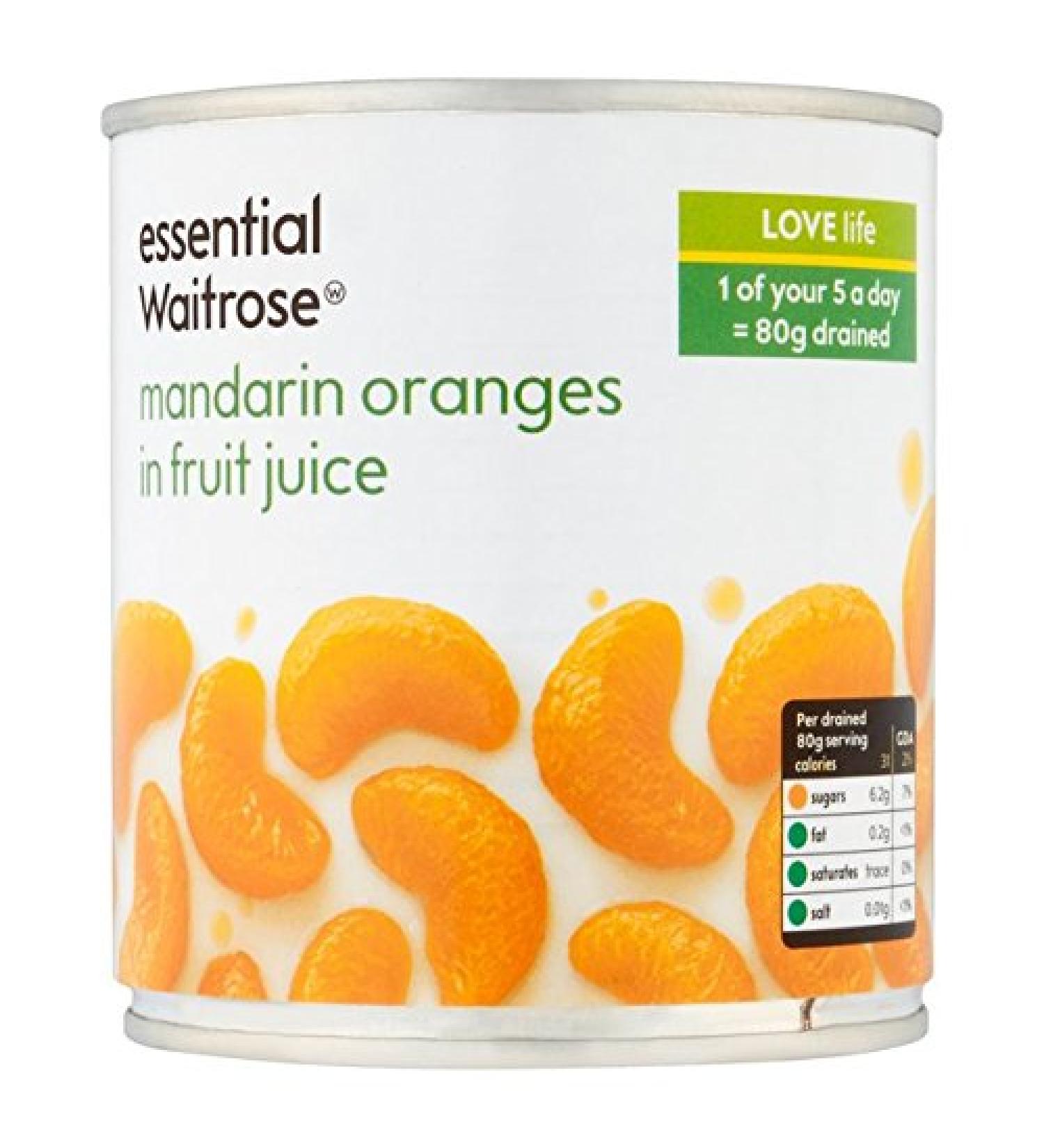 Mandarin Oranges in Fruit Juice essential Waitrose 295g
