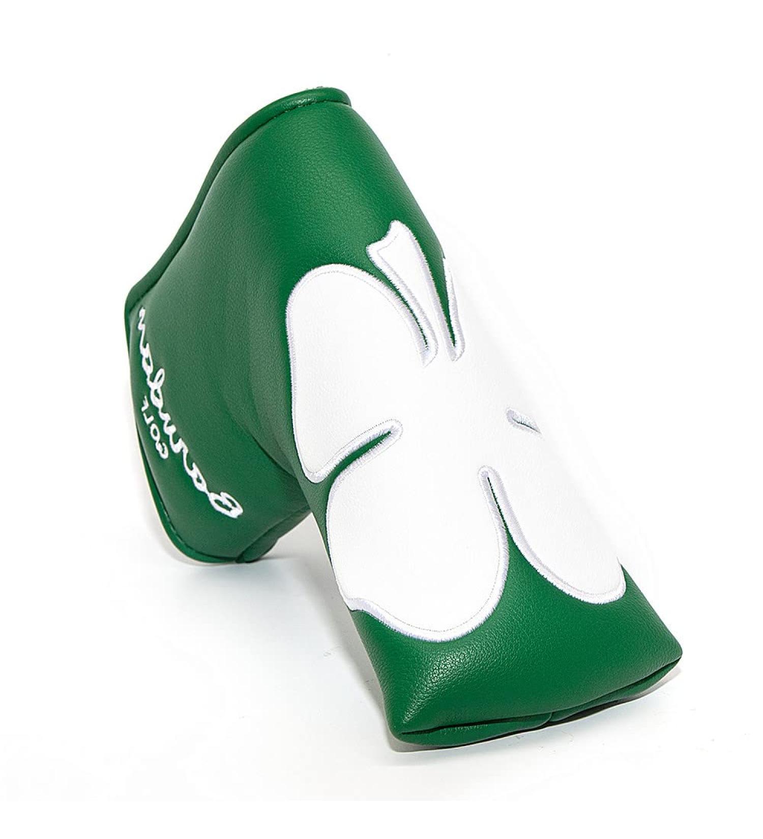 Barudan Golf Shamrock Clover Blade Putter Cover - Green/White Club Protector with Magnet Closure - Buy Online on GoSupps.com