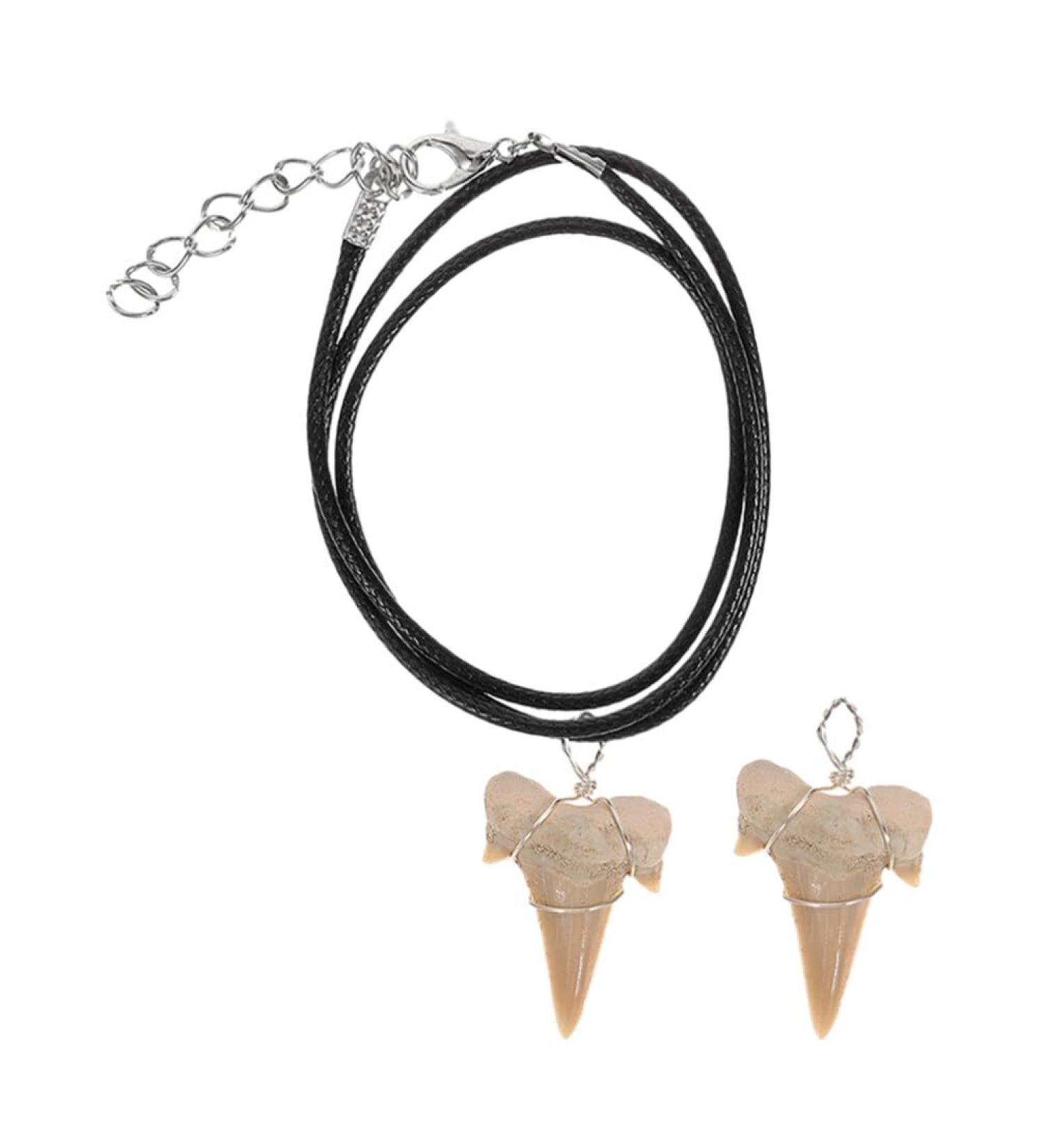 Toddmomy Wire Wrapped Fossilized Shark Teeth Necklace Shark Tooth Pendant Decoration Shark Teeth Charms Tooth Ornament - Buy Online on GoSupps.com