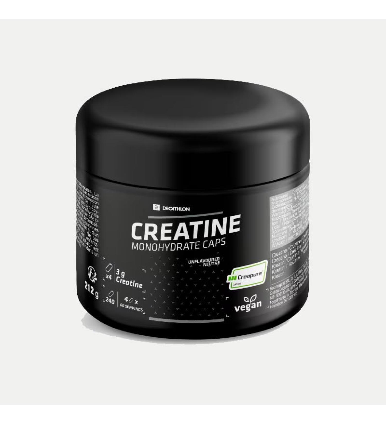 Creatine Vegan monohydrate 100% caps Creapure labeled - 3g creatine per dose - Vegetable capsules