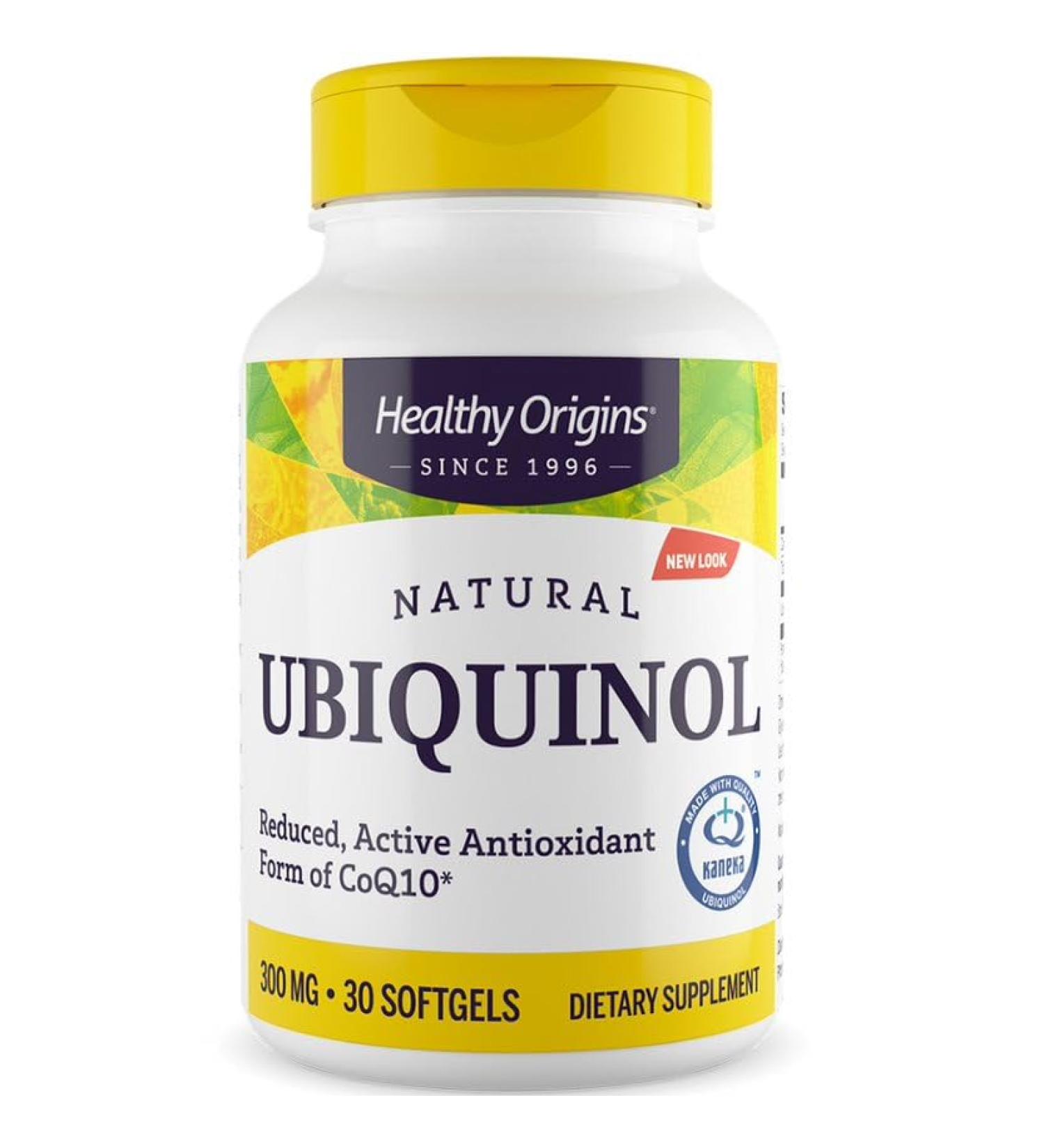 Healthy Origins Natural Ubiquinol 300mg - High Dose Gluten-Free Non-GMO 30 Soft Capsules - Laboratory Tested - Buy Online on GoSupps.com