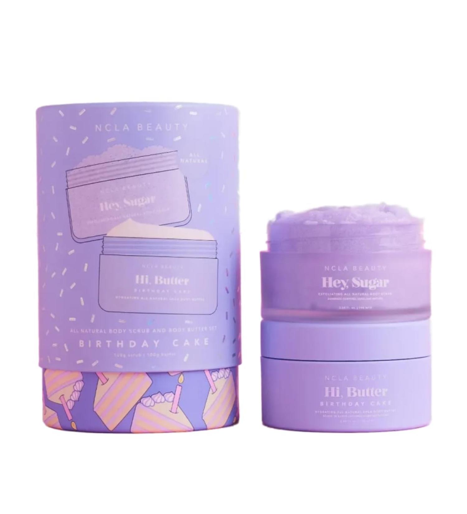 NCLA - Birthday Cake Body Care Discovery Set (Body Scrub + Body Butter) | Vegan Cruelty-Free Clean Skincare (2 Pieces)