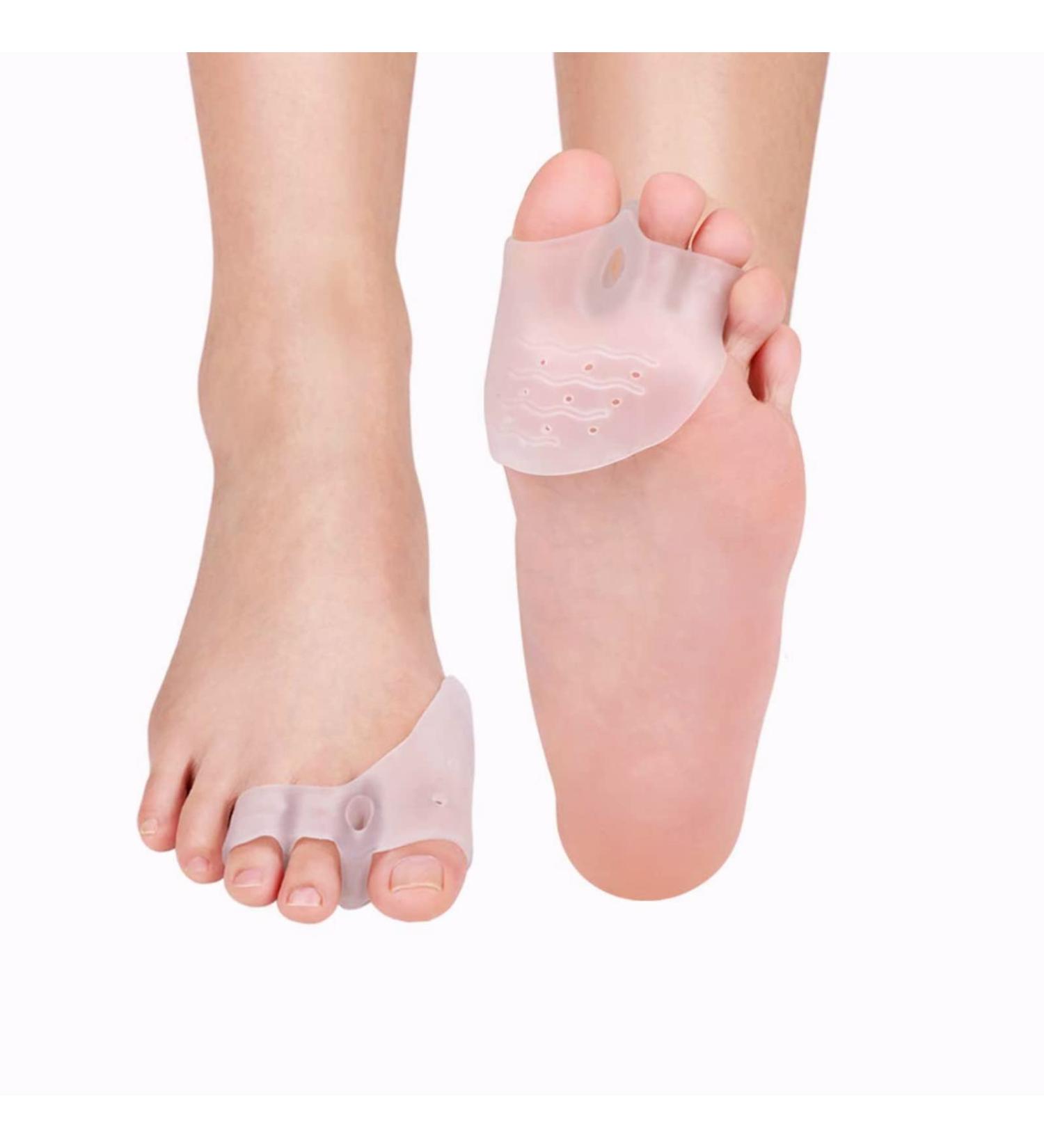 Hallux Valgus Toe Separators Silicone Gel Toe Separators Cushion Corrector Toe Guard Separators 2 Pairs Hammer Toe Guards Help Bunion Pain Relief