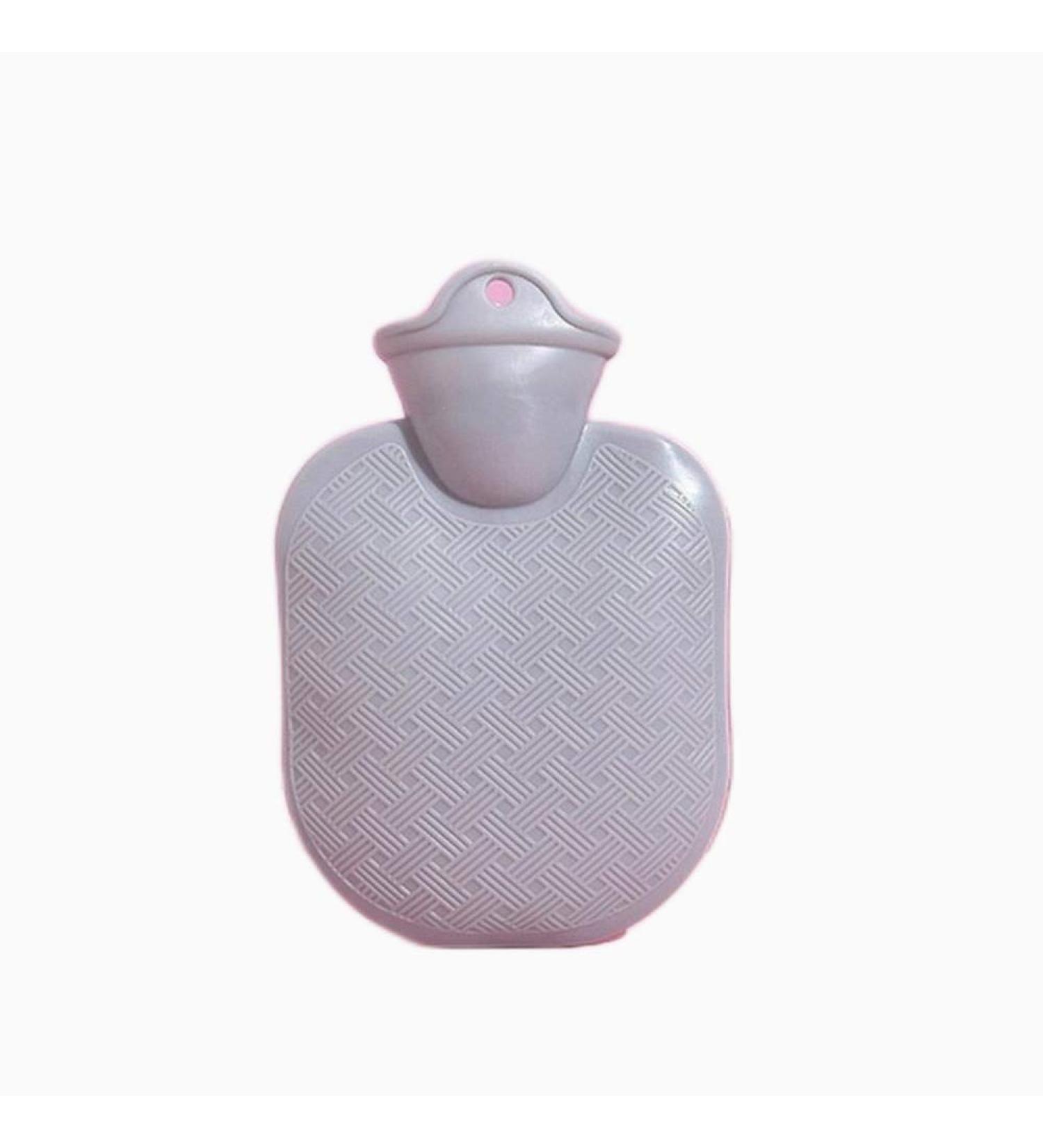 Heat Bottle with Cover - 500ml Portable Winter Hand Warmer | Thick Rubber Hot Water Bag for Girls - Gray 19x14cm - Buy Online on GoSupps.com