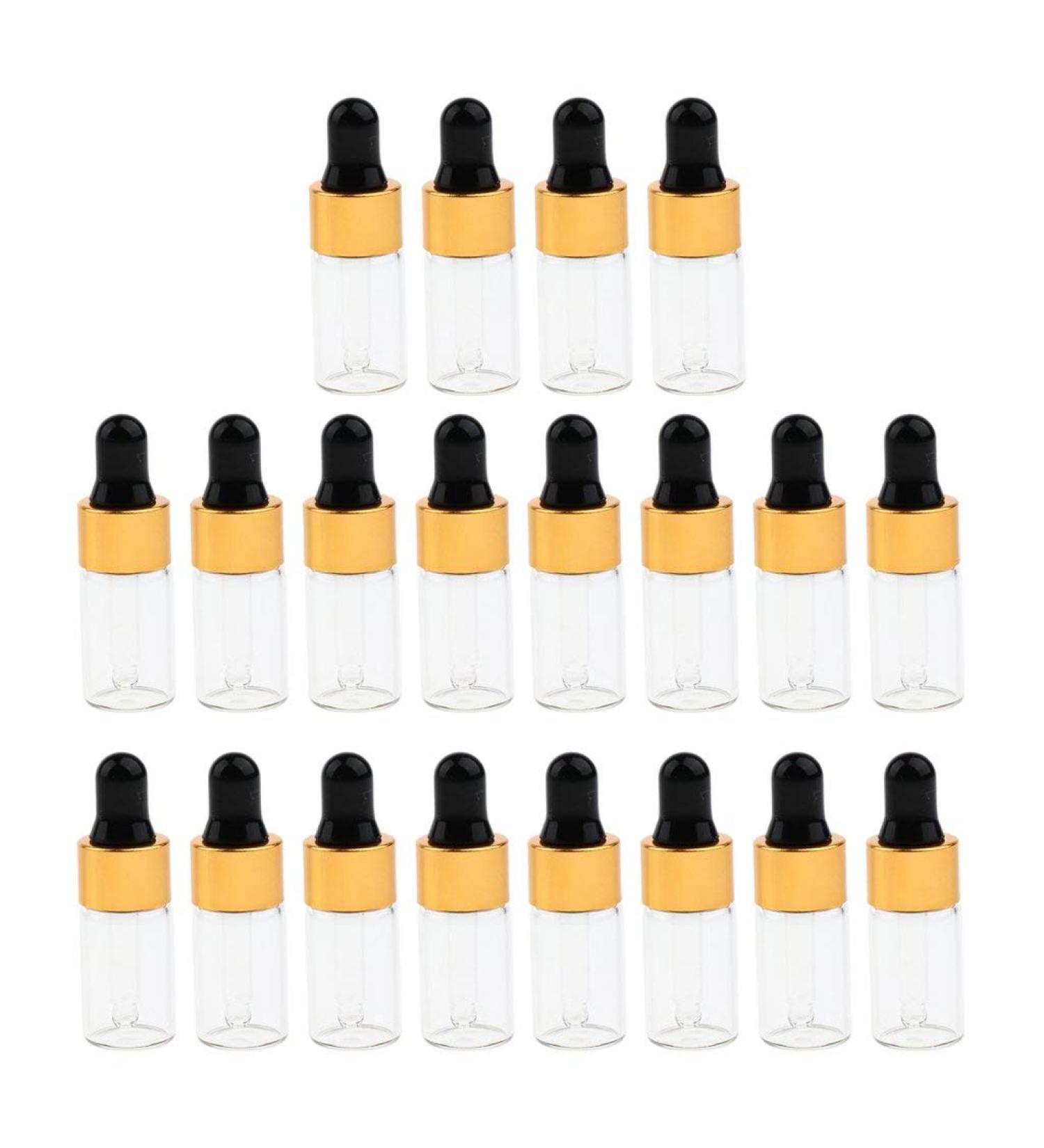 Pack of 20 2ml Clear Glass Bottles with Dropper Pipettes - Buy Online on GoSupps.com