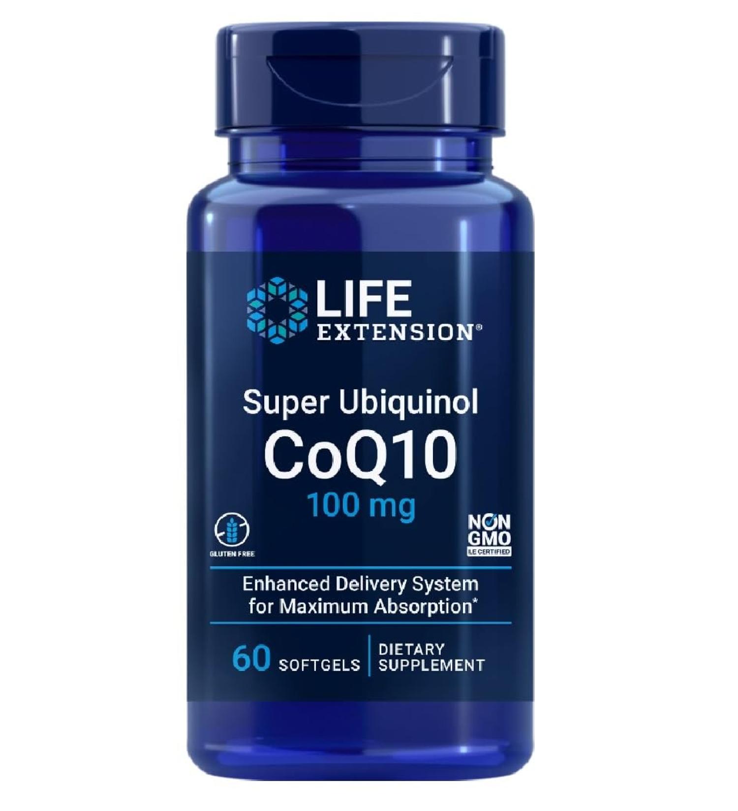 Life Extension Super Ubiquinol CoQ10 100mg 60 Soft Capsules