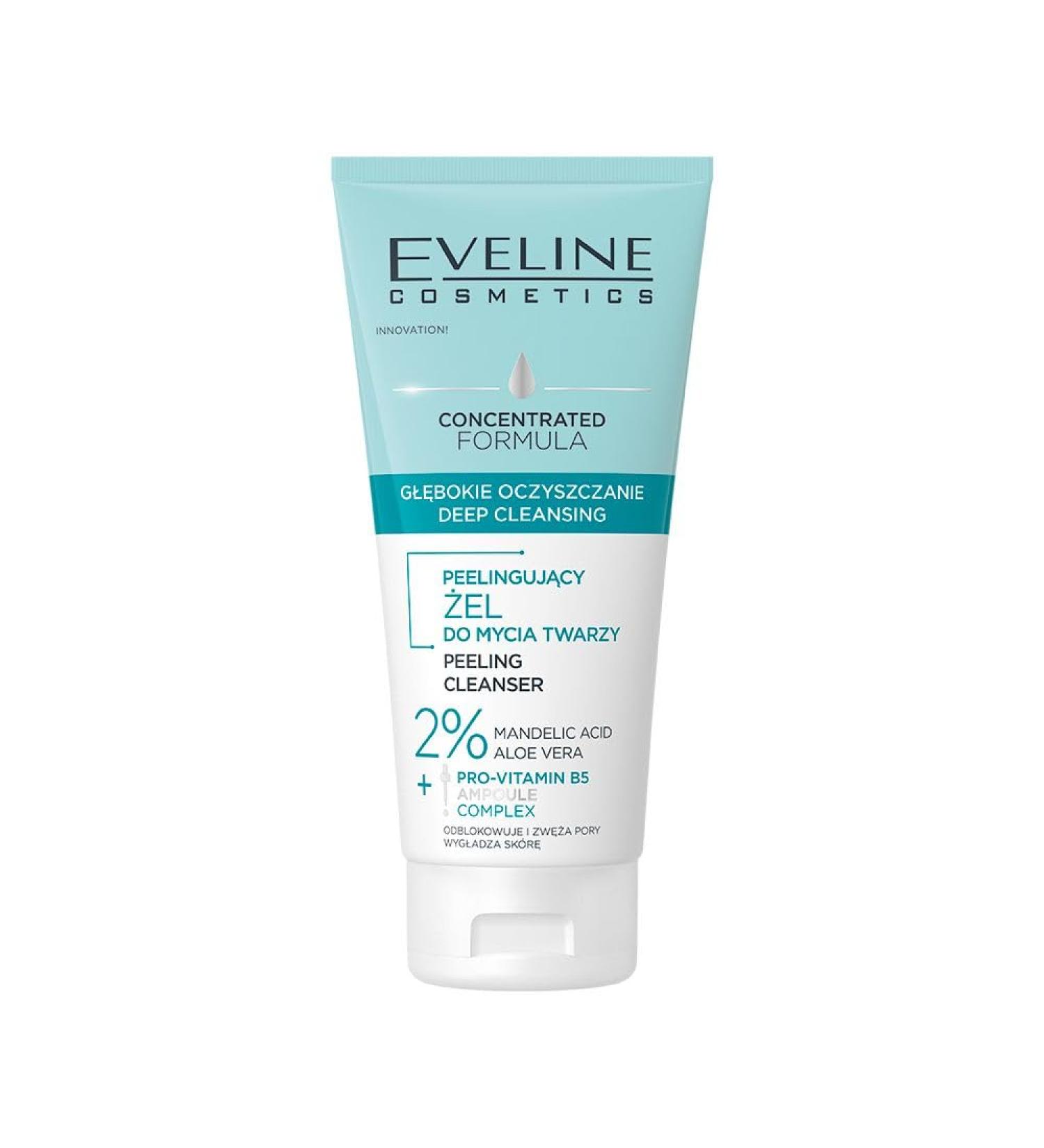 Eveline Cosmetics Gel Nettoyant Exfoliant Visage l'Acide Mand lique Aloe & Pro-Vitamine B5 - Nettoyant Profond pour une Peau Lisse & Radieuse 150 ml