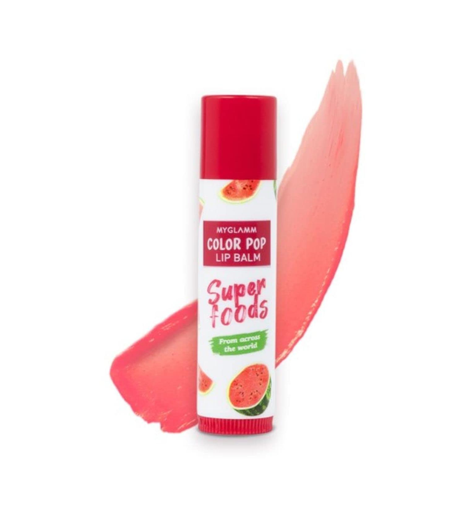 Superfood Color Pop Lip Balm - Watermelon | Natural Moisture for Dark Lips | 4.6g Ideal for All Skin Types - Buy Online on GoSupps.com