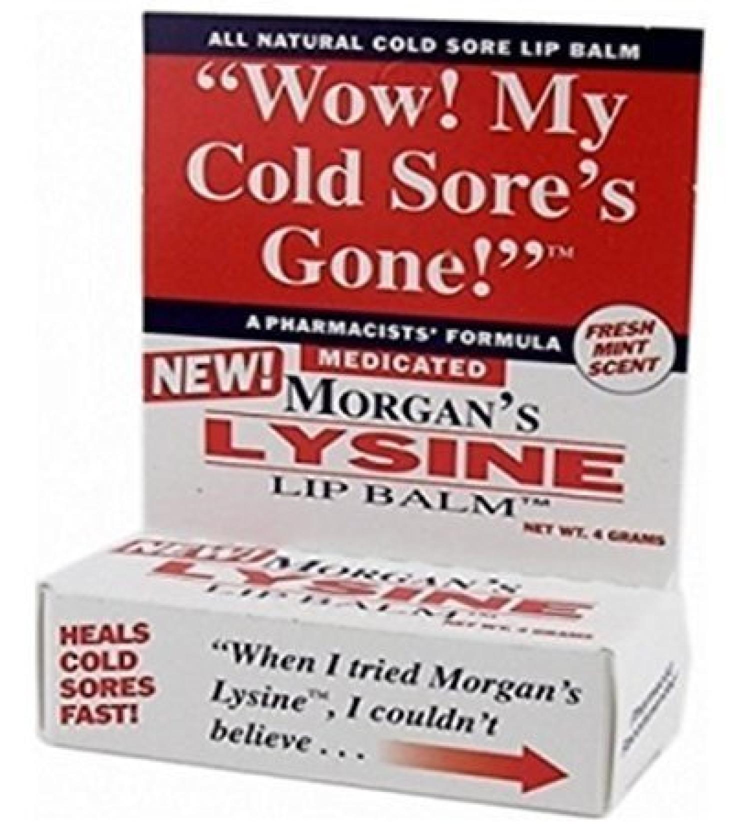Morgans Lysine Medicated Lip Balm 0.14oz. Per Box (3 Pack)