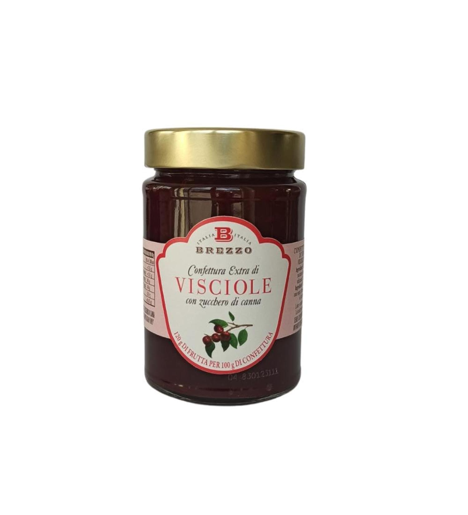 Brezzo Extra Cherry Jam Visciettes 350g with 120% fruit