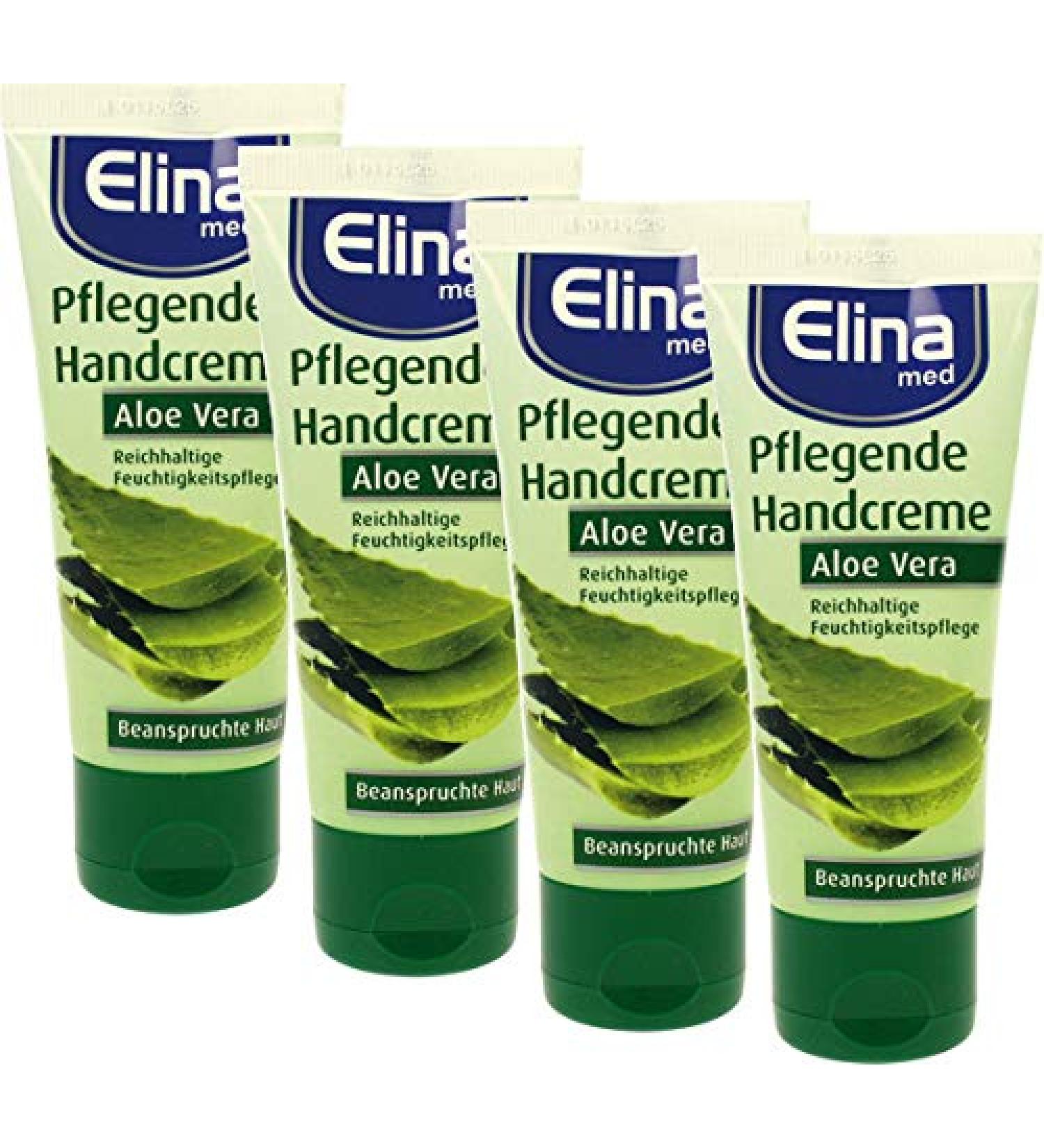 Elina Aloe Vera Hand Cream 75ml in tube pack of 4