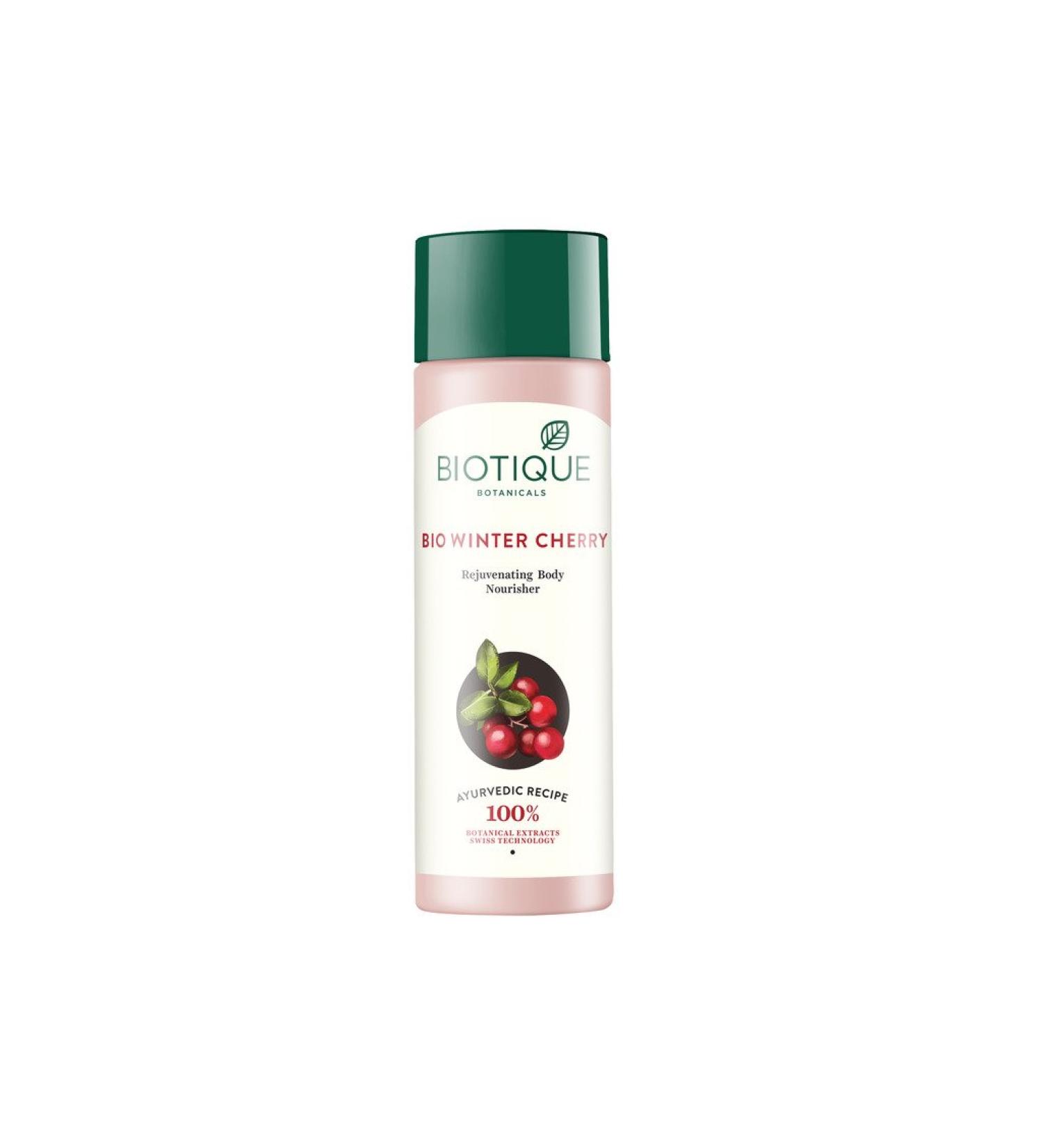Biotique Winter Cherry Rejuvenating Body Nourisher 190ml | Buy Internationally | Natural Skin Care - Buy Online on GoSupps.com