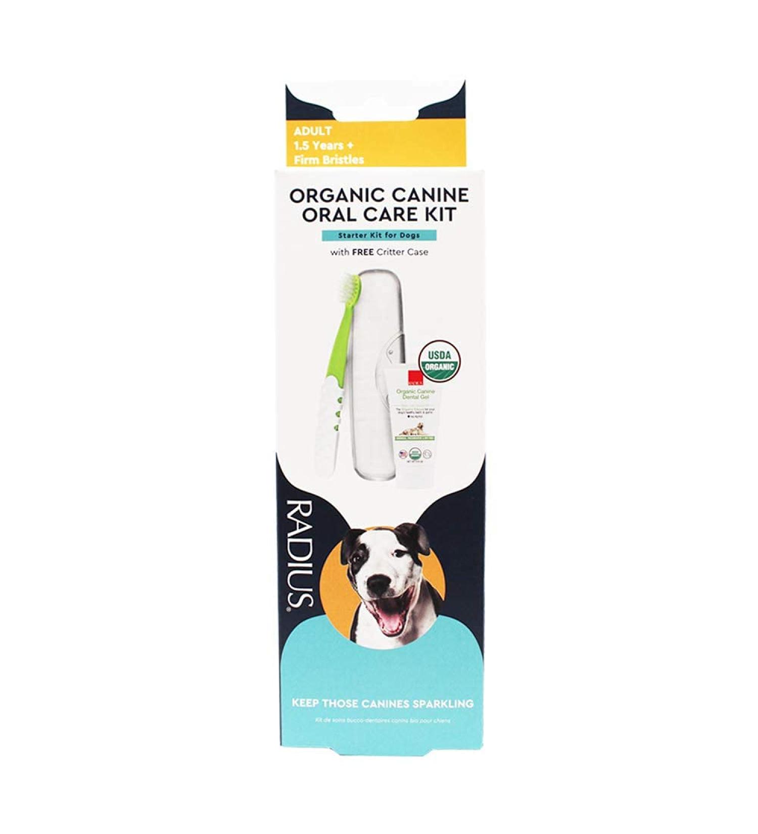 RADIUS Organic Dog Toothbrush & Toothpaste Kit - Non-Toxic, Firm Bristle, Dental Care for Adults - Buy Online on GoSupps.com
