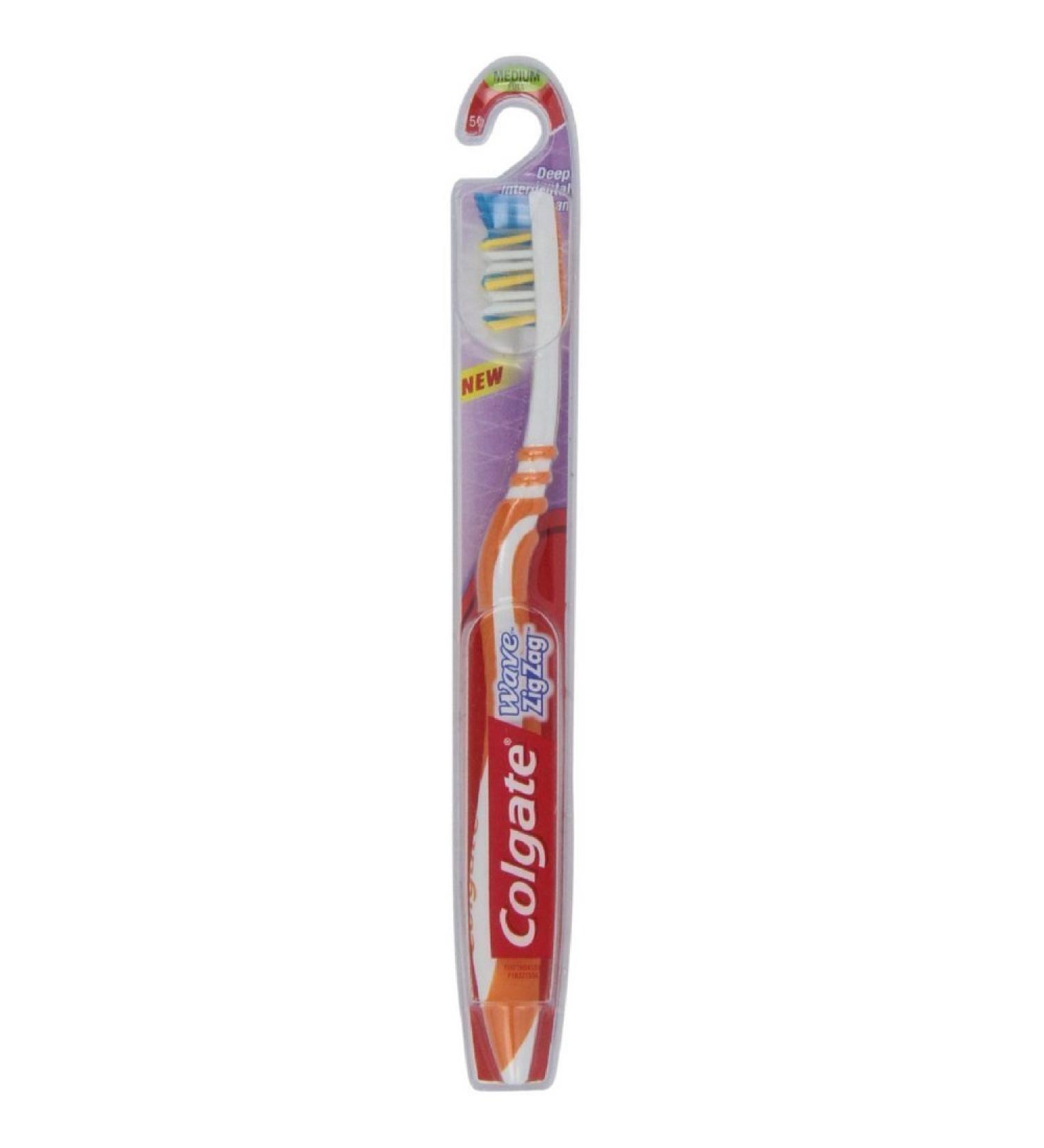 Colgate Wave ZigZag Toothbrush Medium Full 1 ea - Colors May Vary (Pack of 6)
