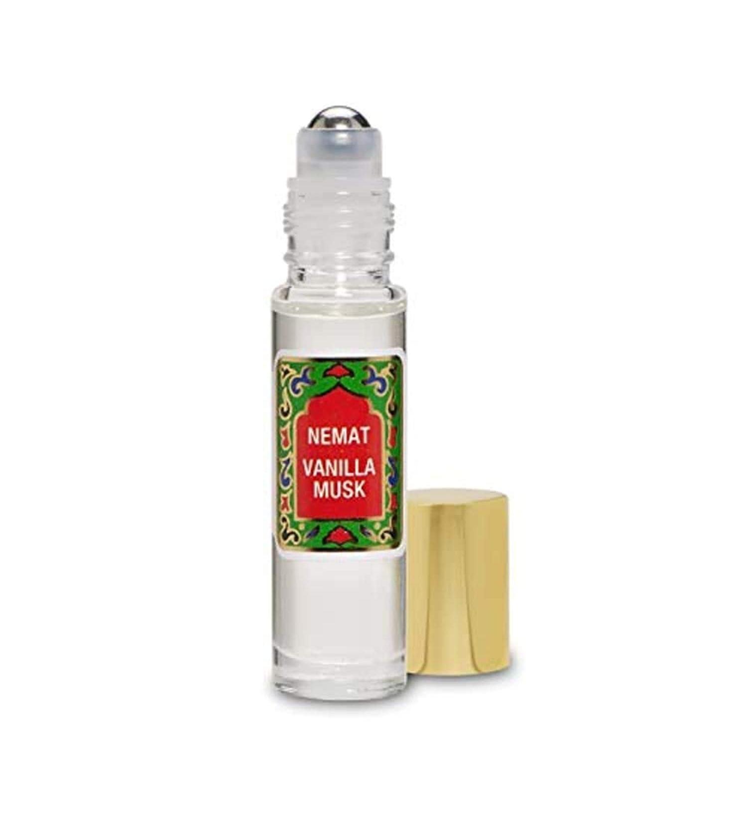 Vanilla Musk Perfume Oil Roll-On - Vanilla Fragrance Oil Roller (No Alcohol) Perfumes for Women and Men by Nemat Fragrances, 10 ml / 0.33 fl Oz 0.34 Fl Oz (Pack of 1)