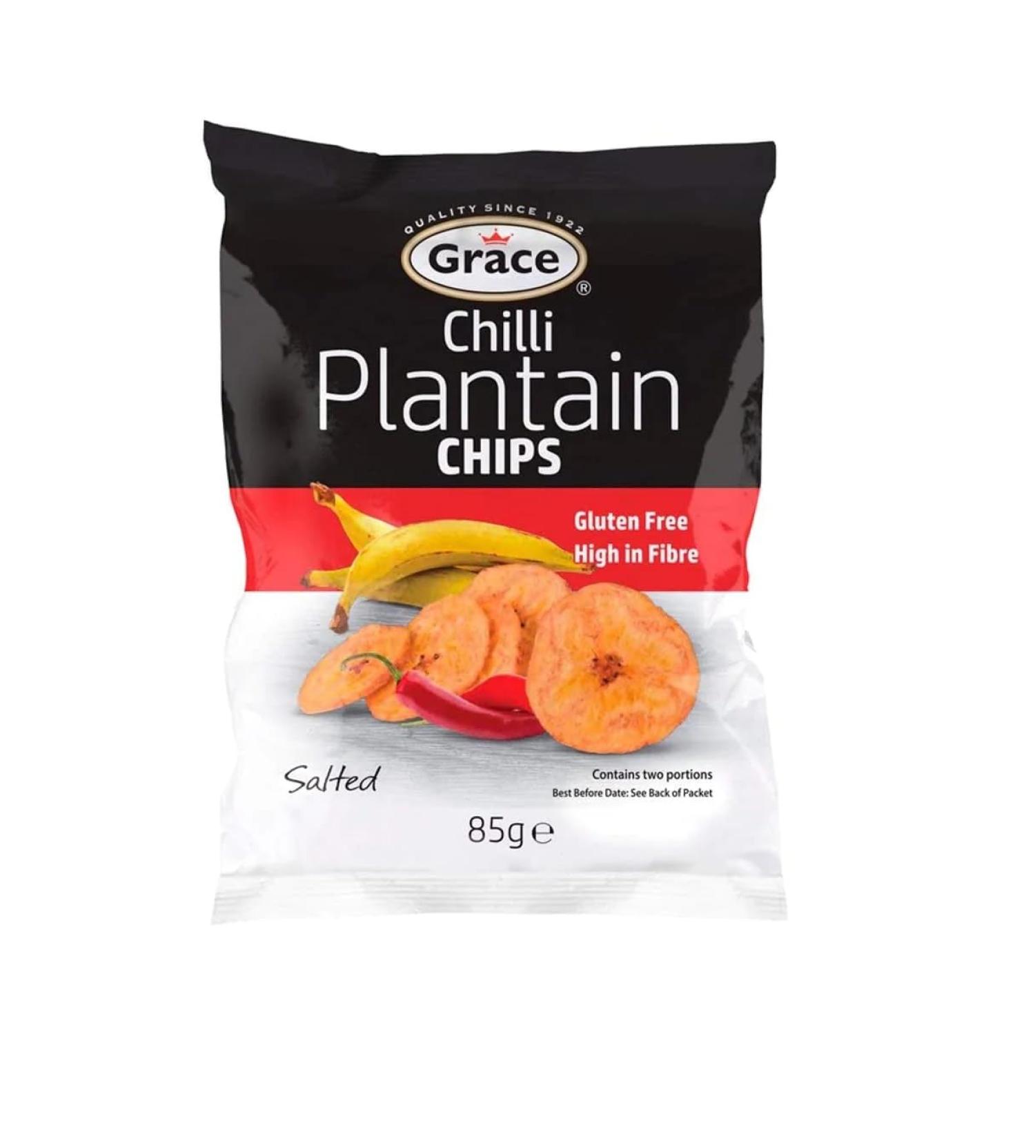 Grace Plantain Chips Chili 85g-Fd