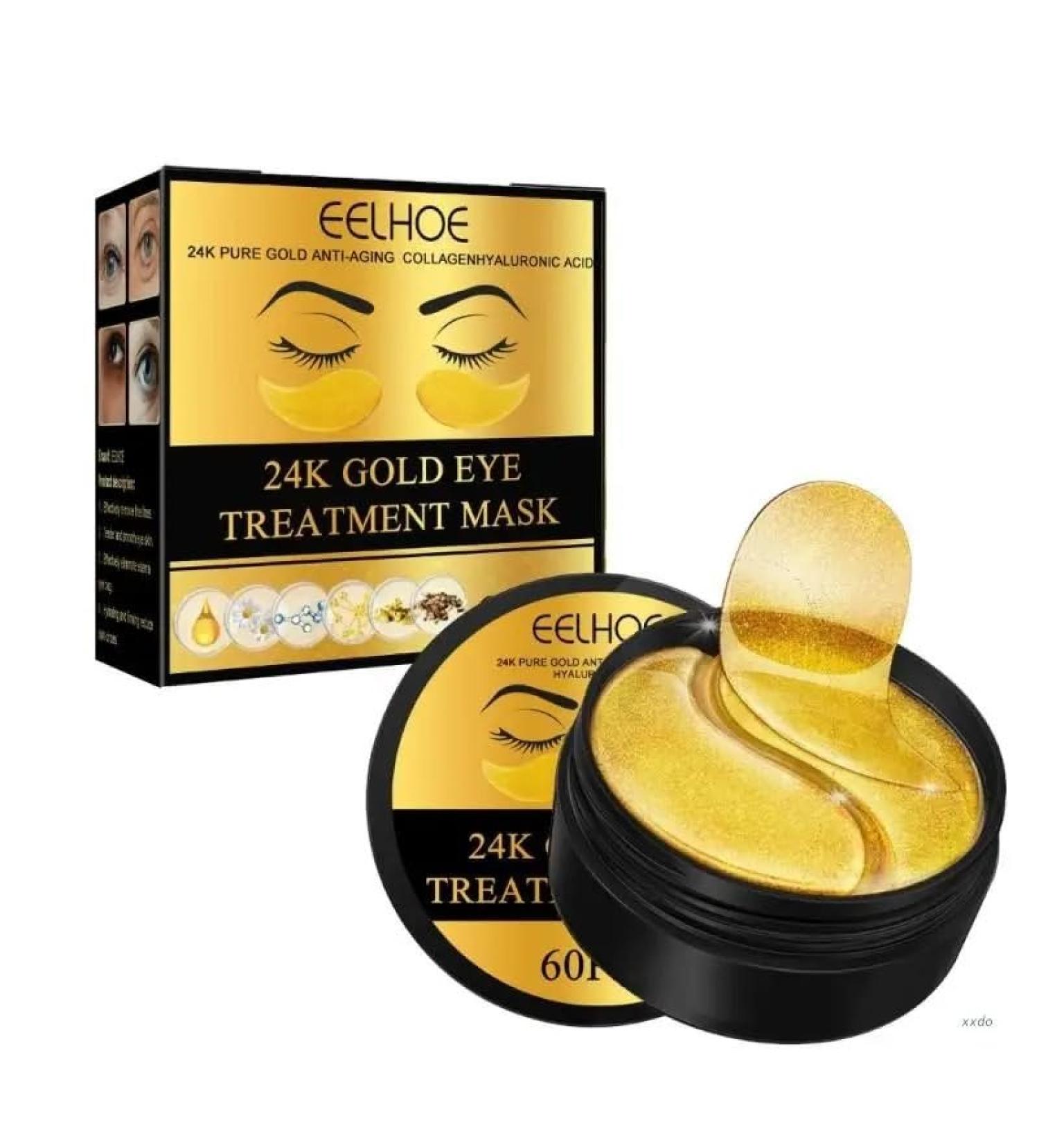60 Pieces 24K Gold Eye Masks | Anti-Aging Dark Circles & Eye Bags Repair | Premium Skin Care Pads - Buy Online on GoSupps.com