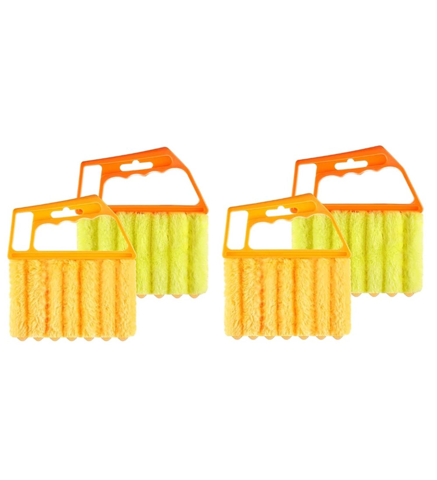 Daiilg 4Pcs Handheld Blind Cleaner Shutter Curtain Brush Dust Remover for Air Conditioning/Car Vent/Fan/Shutters-Orange&Yellow - Buy Online on GoSupps.com