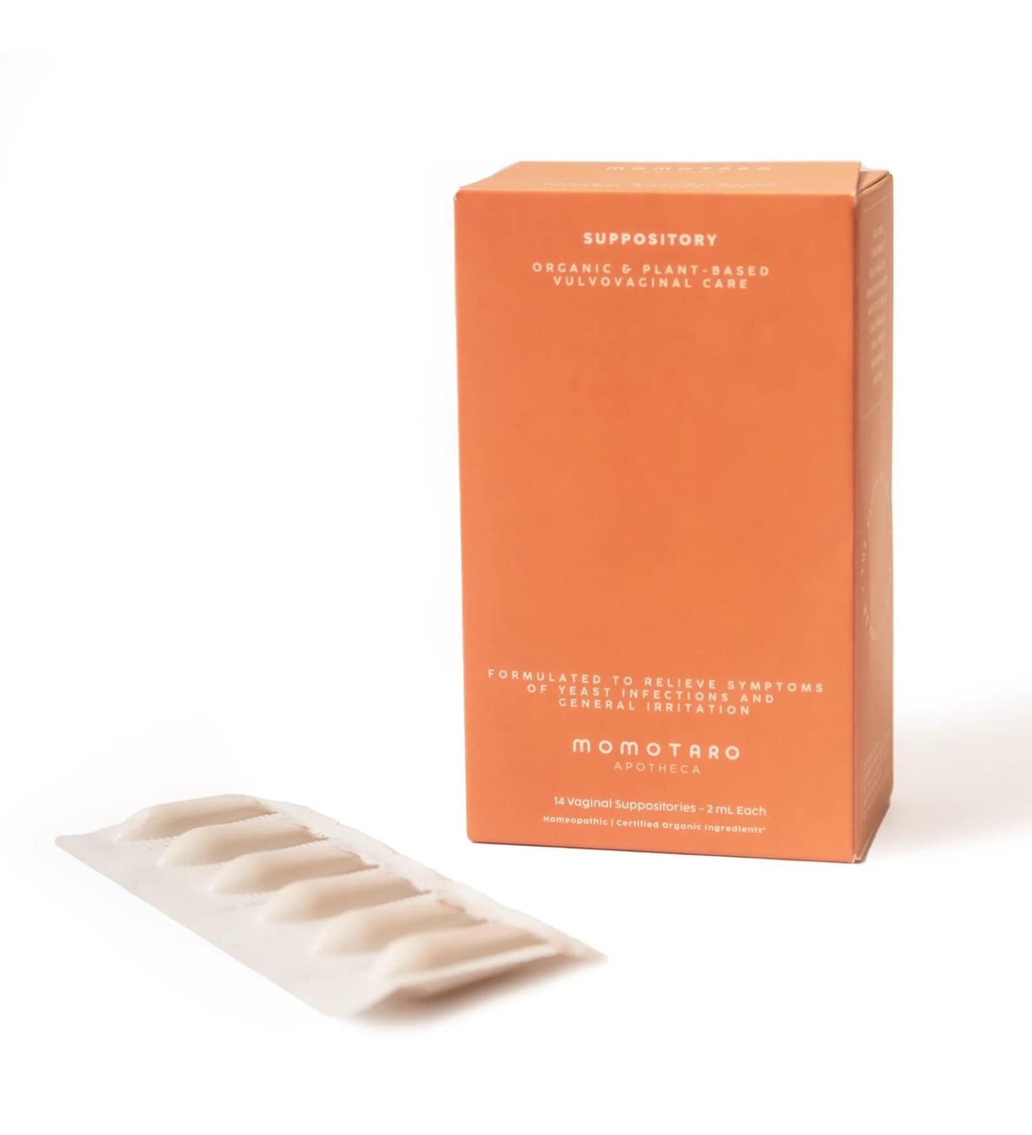 MOMOTARO APOTHECA 14 Organic Vaginal Suppositories - Fast-Acting Relief for Dryness & Odor | Menopause Support | Healthy pH Levels | BV Treatment - Buy Online on GoSupps.com