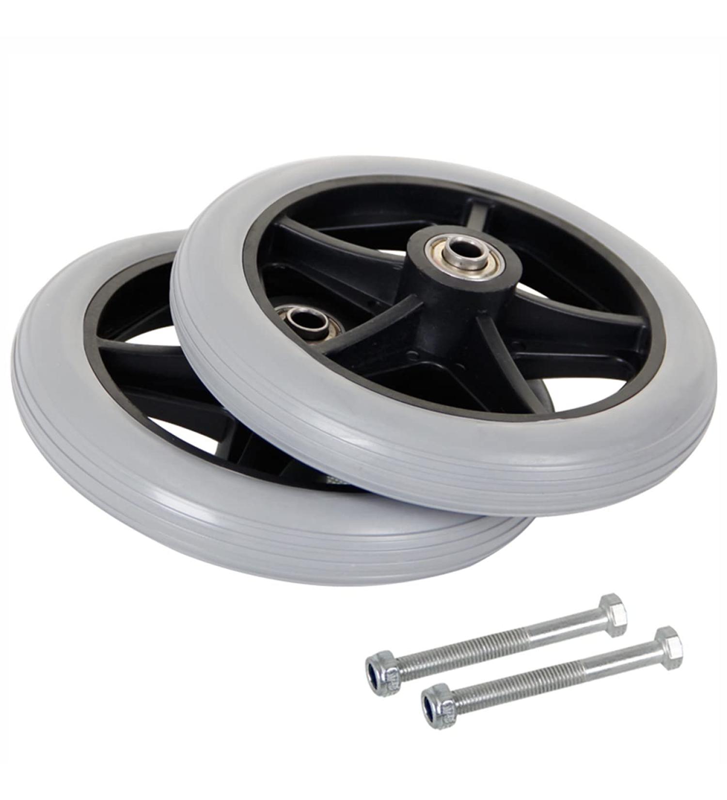 Wheelchair Wheels 6/7/8 Inch Front Caster Disabled Walkers Wheels Anti-Slip Replacement Wheels PVC Solid Tires - Equipped with 8MM Mounting Screw - Buy Online on GoSupps.com