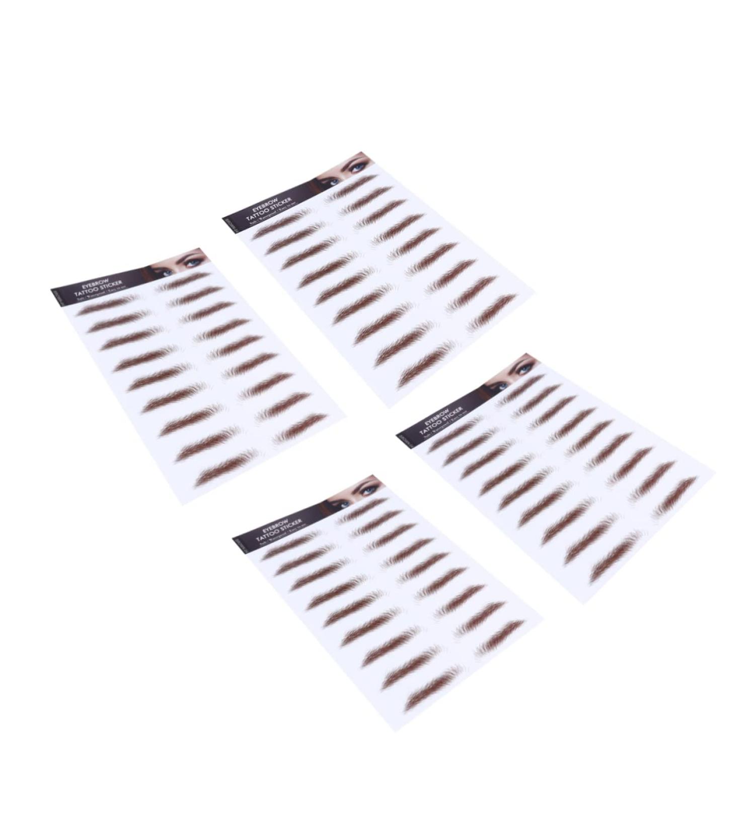 Mipcase 4pcs Eyebrow Stickers Blush Makeup Eyebrow Transfers Stickers Imitation Eyebrow 6d Stencil Bionic 1 count (Pack of 1) Brown - Buy Online on GoSupps.com