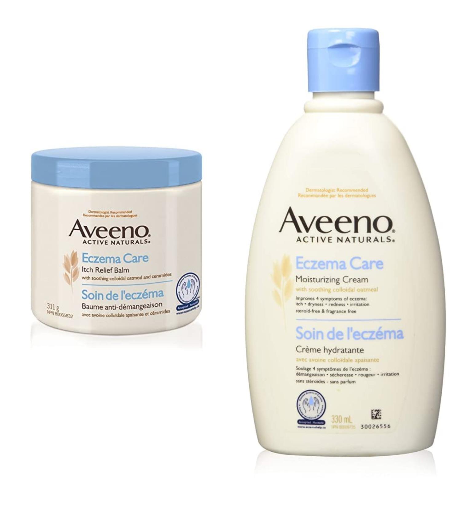 Aveeno Lotions Eczema Care Anti-Itch Balm Eczema Treatment Cream With Colloidal Oatmeal 311g & Eczema Care Moisturizing Cream - Itchy Skin Dry Skin Sensitive Skin Skin Treatment 330 mL - Buy Online on GoSupps.com