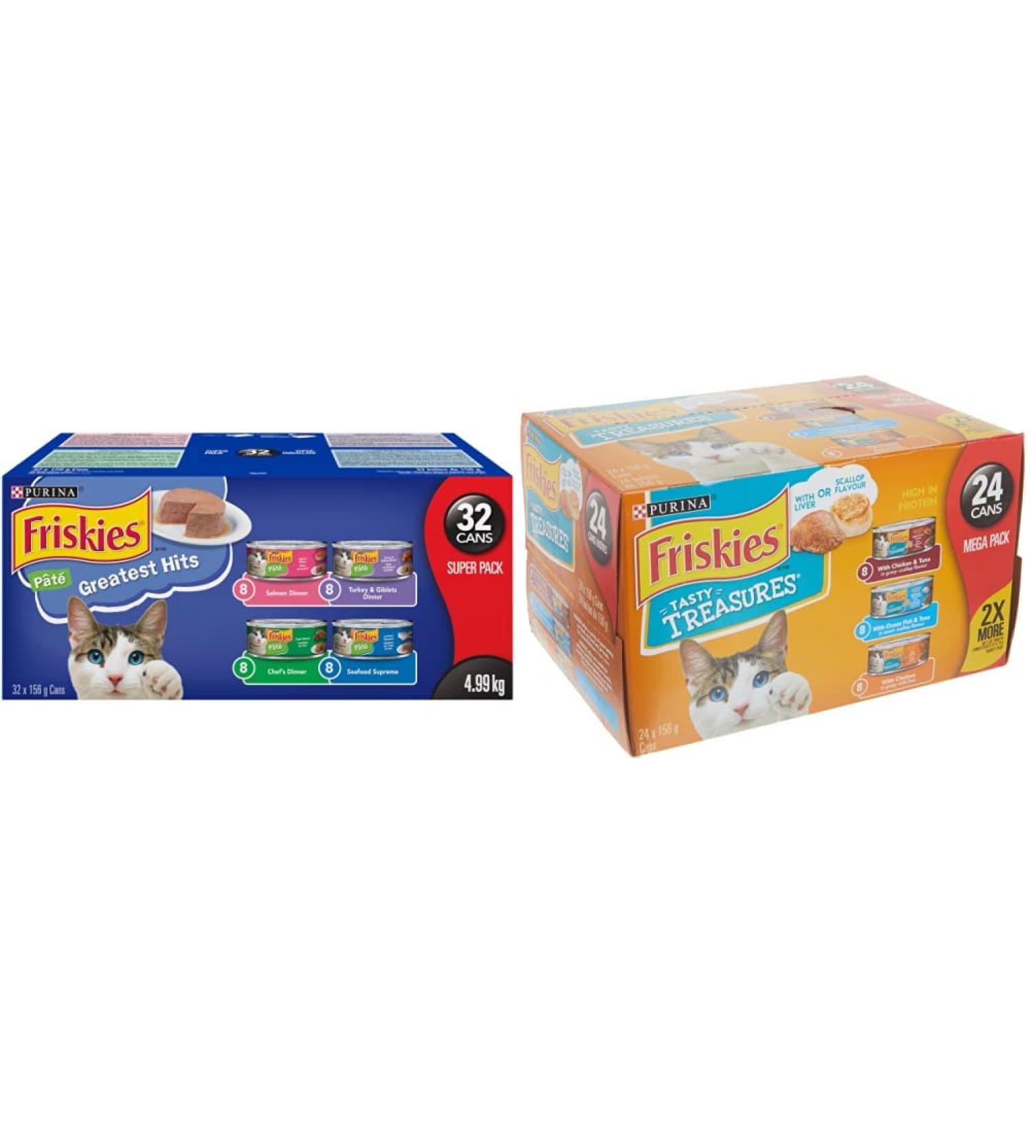 Purina Friskies P te Greatest Hits Cat Food Super Pack + Purina Friskies Tasty Treasures with Cheese Cat Food Variety Pack - Buy Online on GoSupps.com