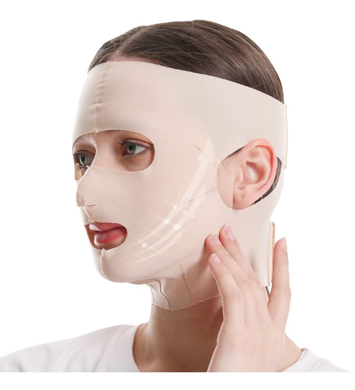 Full Face Lift Sleeping Belt | Thin Facial Massage Shaper | Double Chin Slimming Strap | Reusable & Breathable Face Mask for Women - Buy Online on GoSupps.com