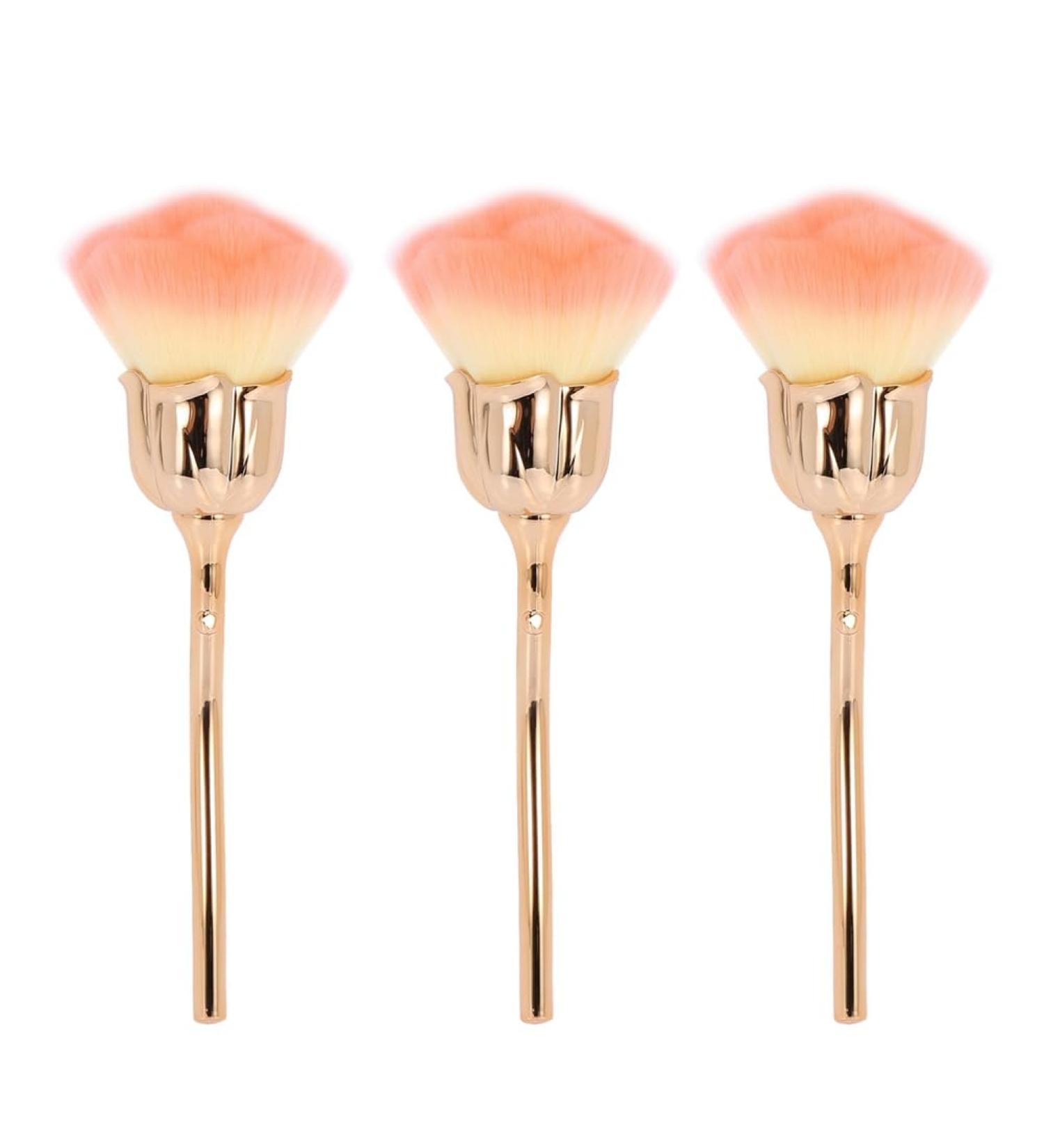 BLASHRD 3X Nail Dust Brush Brush Nail Art Cleaning Brush Blush Powder Brush(Gold) - Buy Online on GoSupps.com