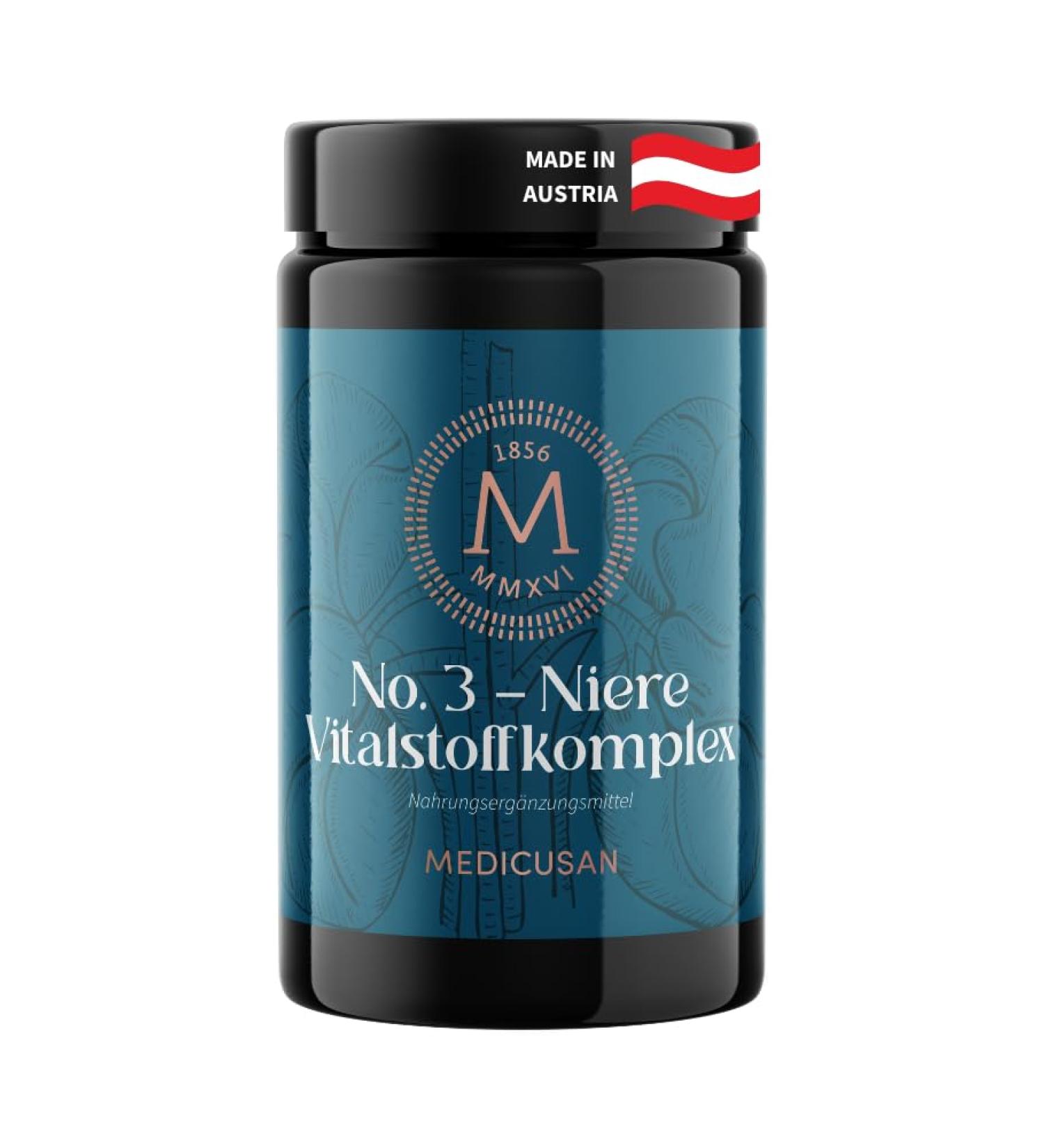 Medicusan No.3 Kidney Support - 1200mg Gold Rod 1500mg Nettle 400mg Birch Leaf - 60 Capsules for Optimal Kidney Health | Buy Internationally - Buy Online on GoSupps.com