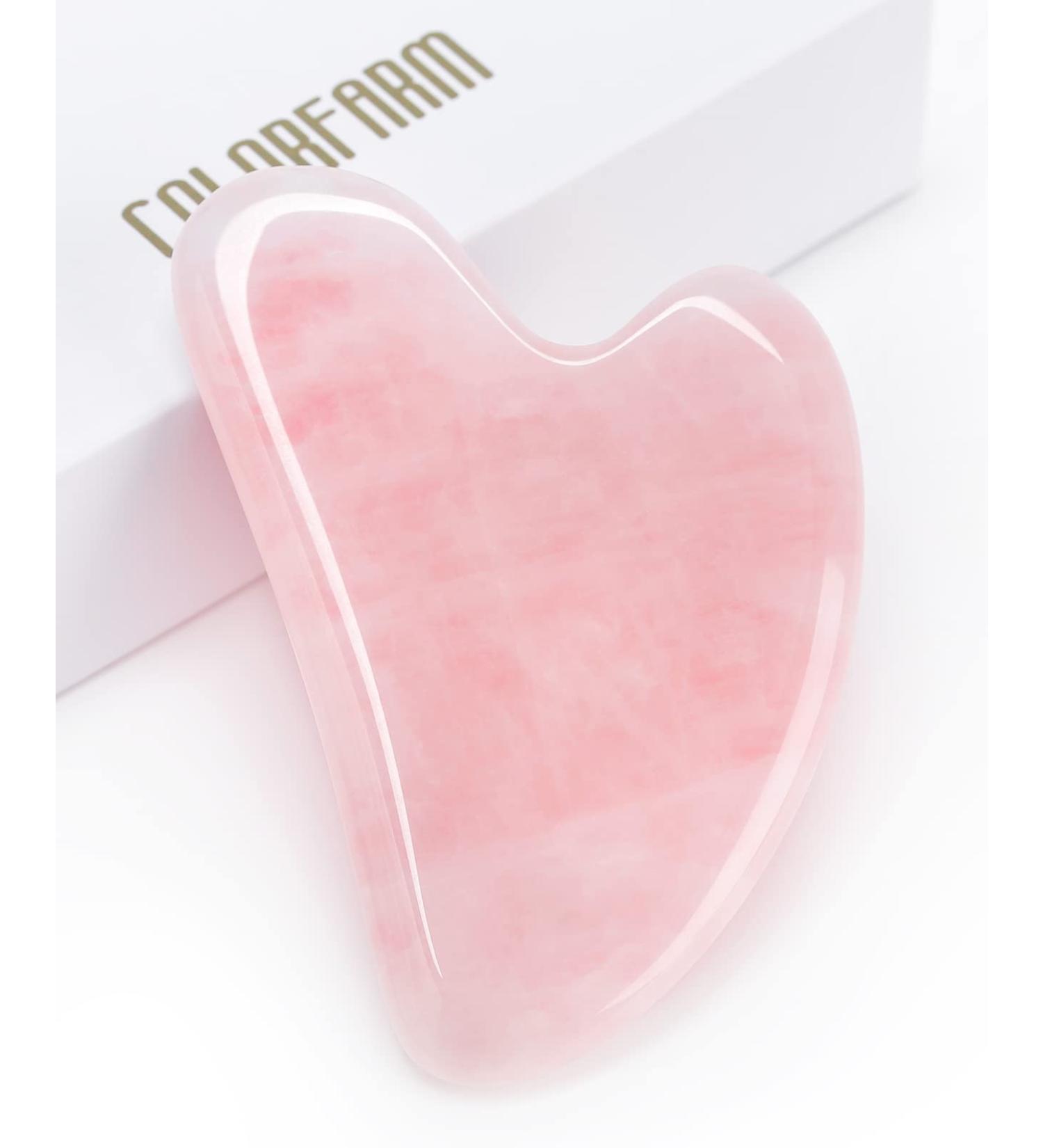 Colorfarm Gua Sha Facial Tools for Face & Eye Puffiness Relief - 100% Jade & Rose Quartz Stones - Buy Online on GoSupps.com