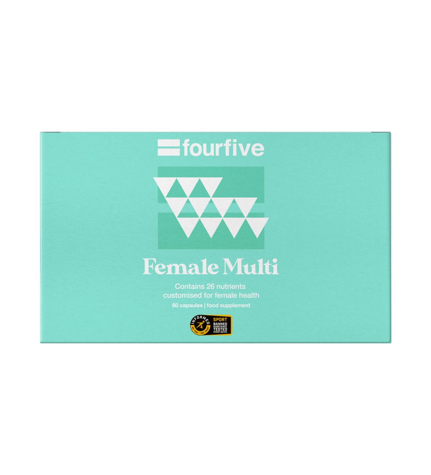 fourfive Multivitamin Capsules for Women - Informed Sport Tested Multivitamins with 26 Essential Vitamins & Minerals Increase Energy & Support Health Vegan (60 Capsules) Female Multivitamin - Buy Online on GoSupps.com