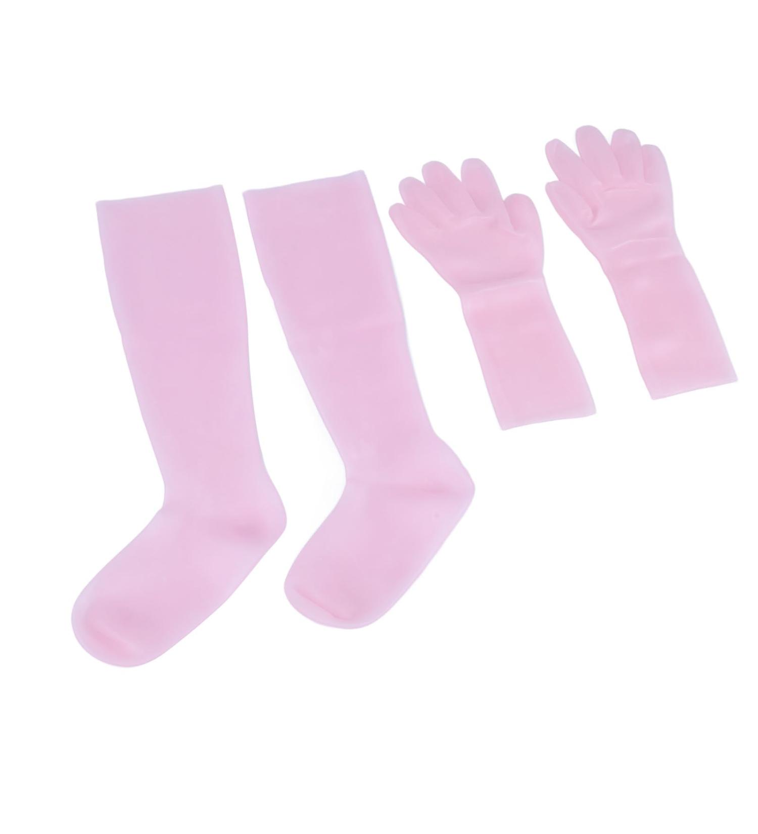 Silicone Gel Spa Socks 2 Pairs Moisturizing Gloves Socks Set for Repairing Softening Dry Cracked Hand Feet Extended Silicone Moisturizing Gloves Socks (1) - Buy Online on GoSupps.com