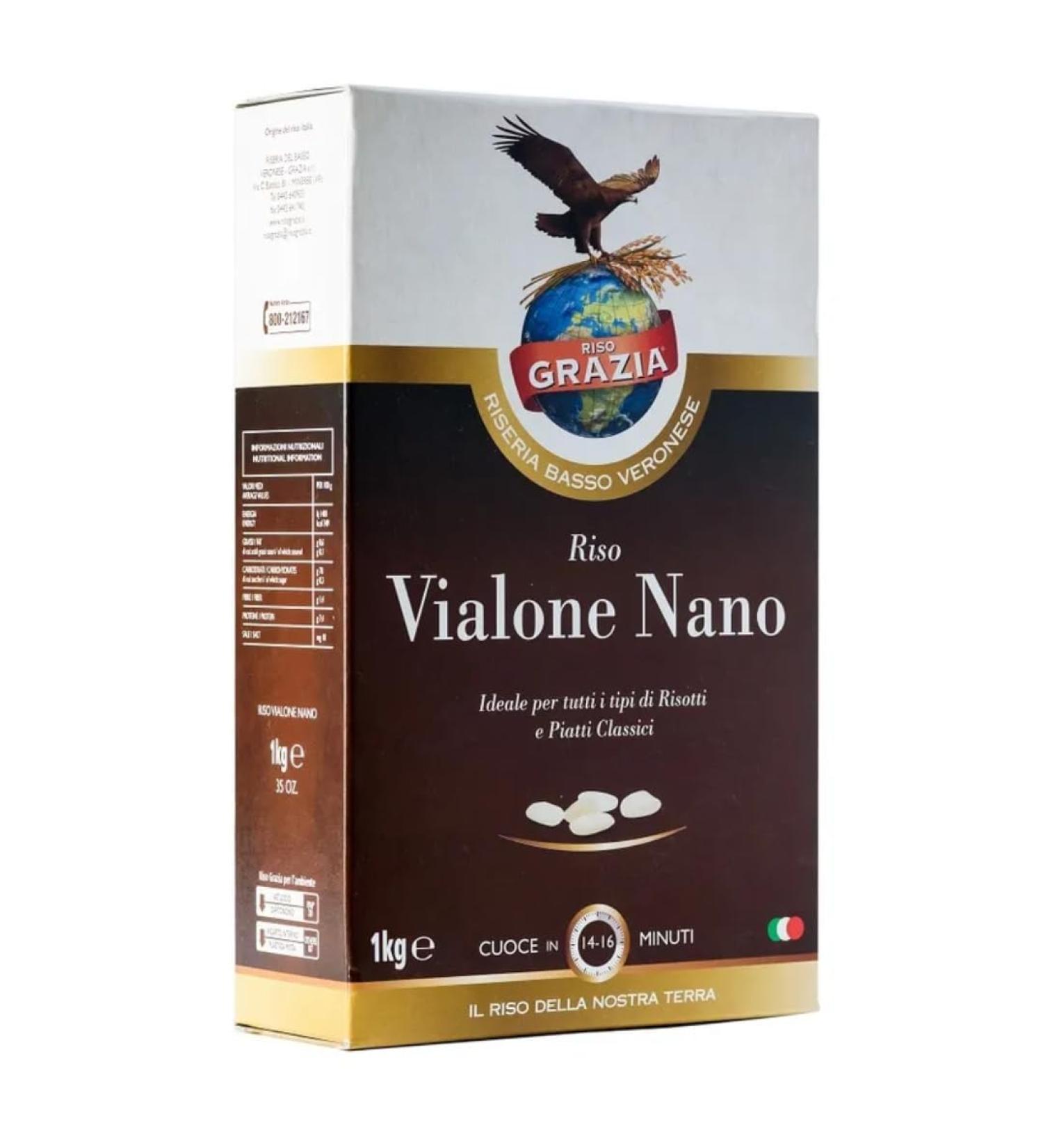 Vialone Nano Rice 1kg - Authentic Italian IGP Rice for Risotto | Medium Grain Grazia Artisan Rice - Buy Online on GoSupps.com