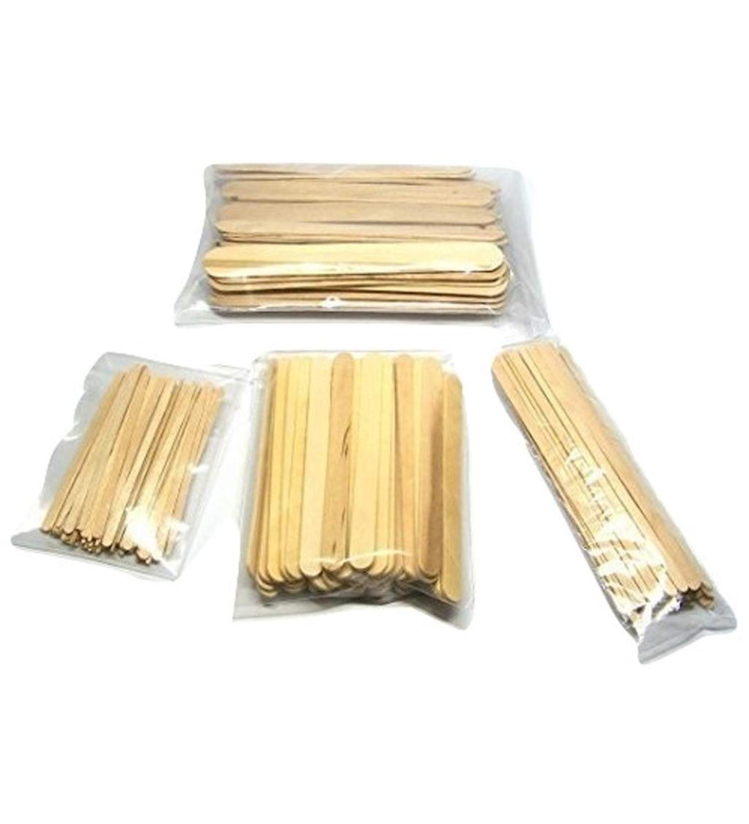 NSI 200 Pc Wood Wax Applicator Stick Assortment - Facial, Eyebrow, Body - Professional Grade - Buy Online on GoSupps.com