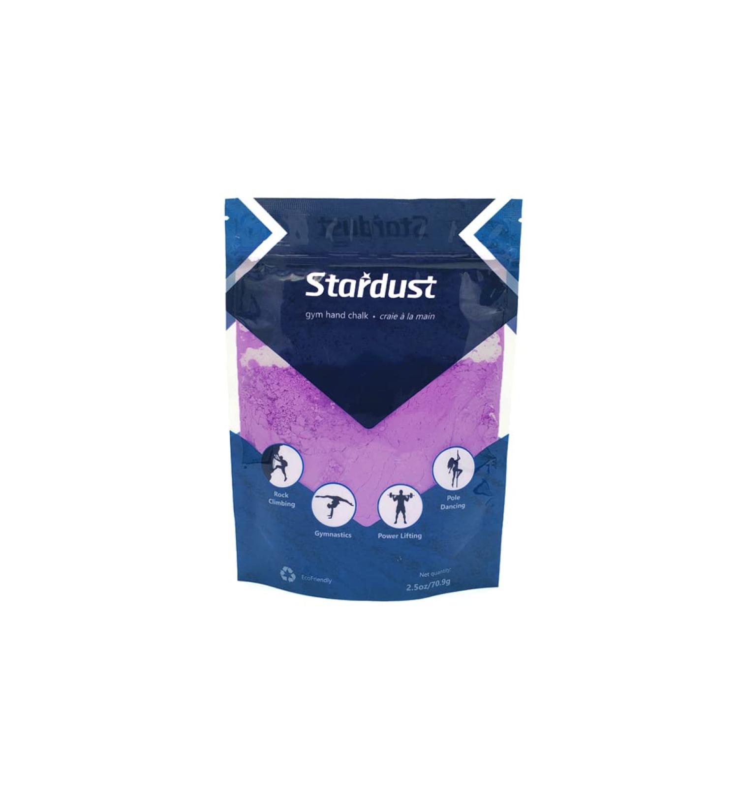Stardust Hand Chalk 2.5oz Fine Powder | Purple Magnesium Carbonate for Rock Climbing, Gymnastics, Power Lifting, Crossfit & Pole Dancing - Buy Online on GoSupps.com