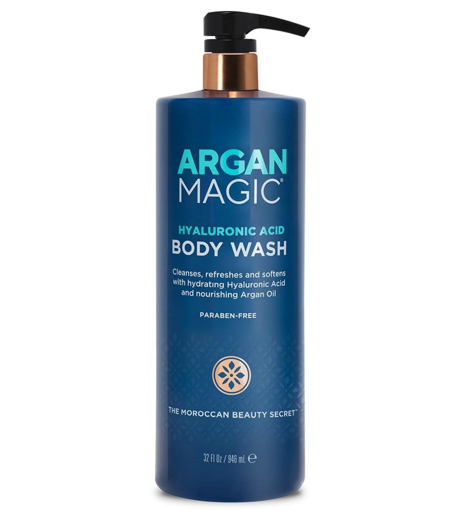 Argan Magic Hyaluronic Acid Body Wash - Hydrating Cleanser with Argan Oil | Paraben & Cruelty Free (32 Fl Oz - Buy Online on GoSupps.com