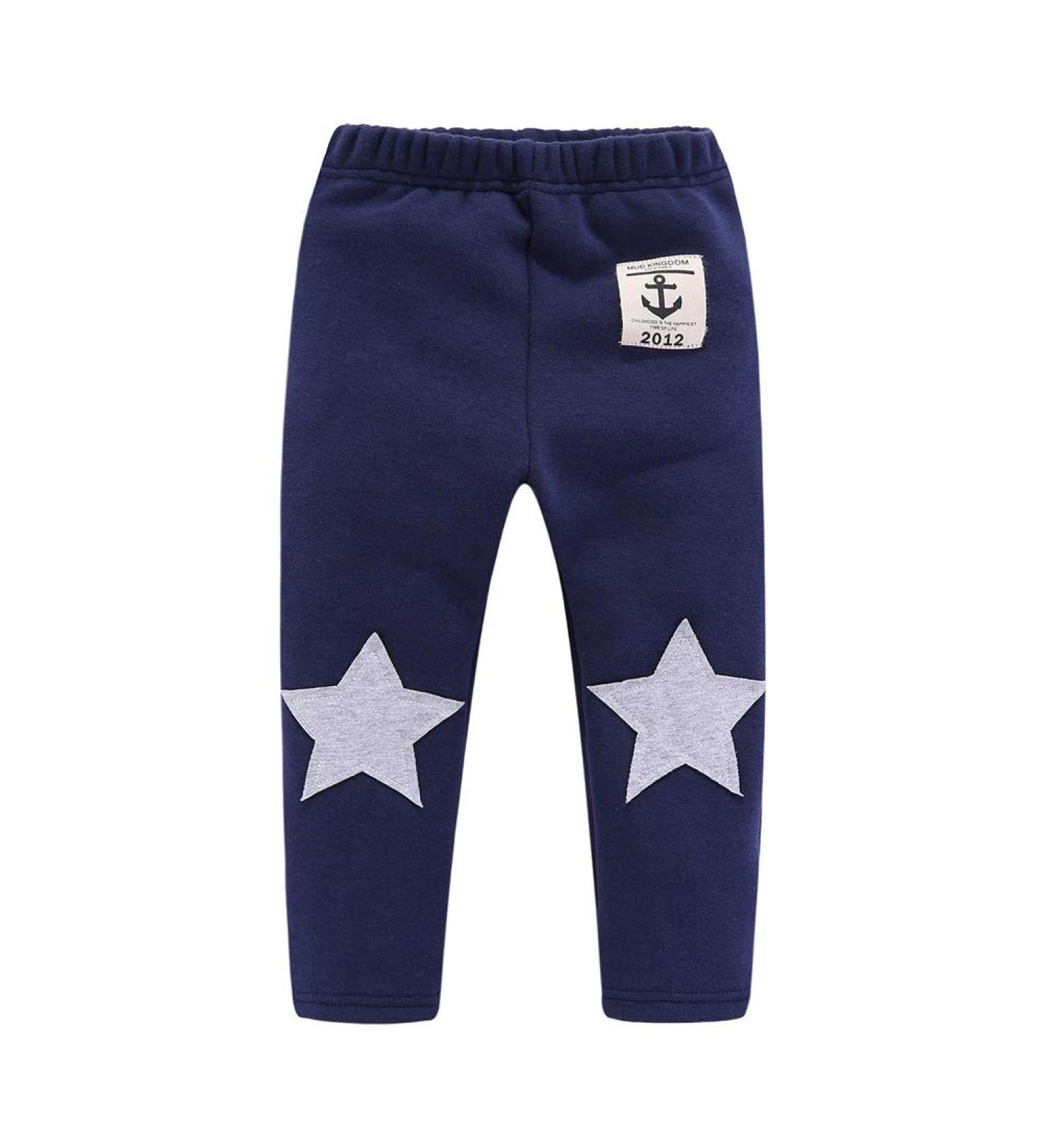 Mud Kingdom Boys Fleece Pants | Tight Fit Winter Warmth | 6-7 Years | Stars Navy Blue - Buy Online on GoSupps.com
