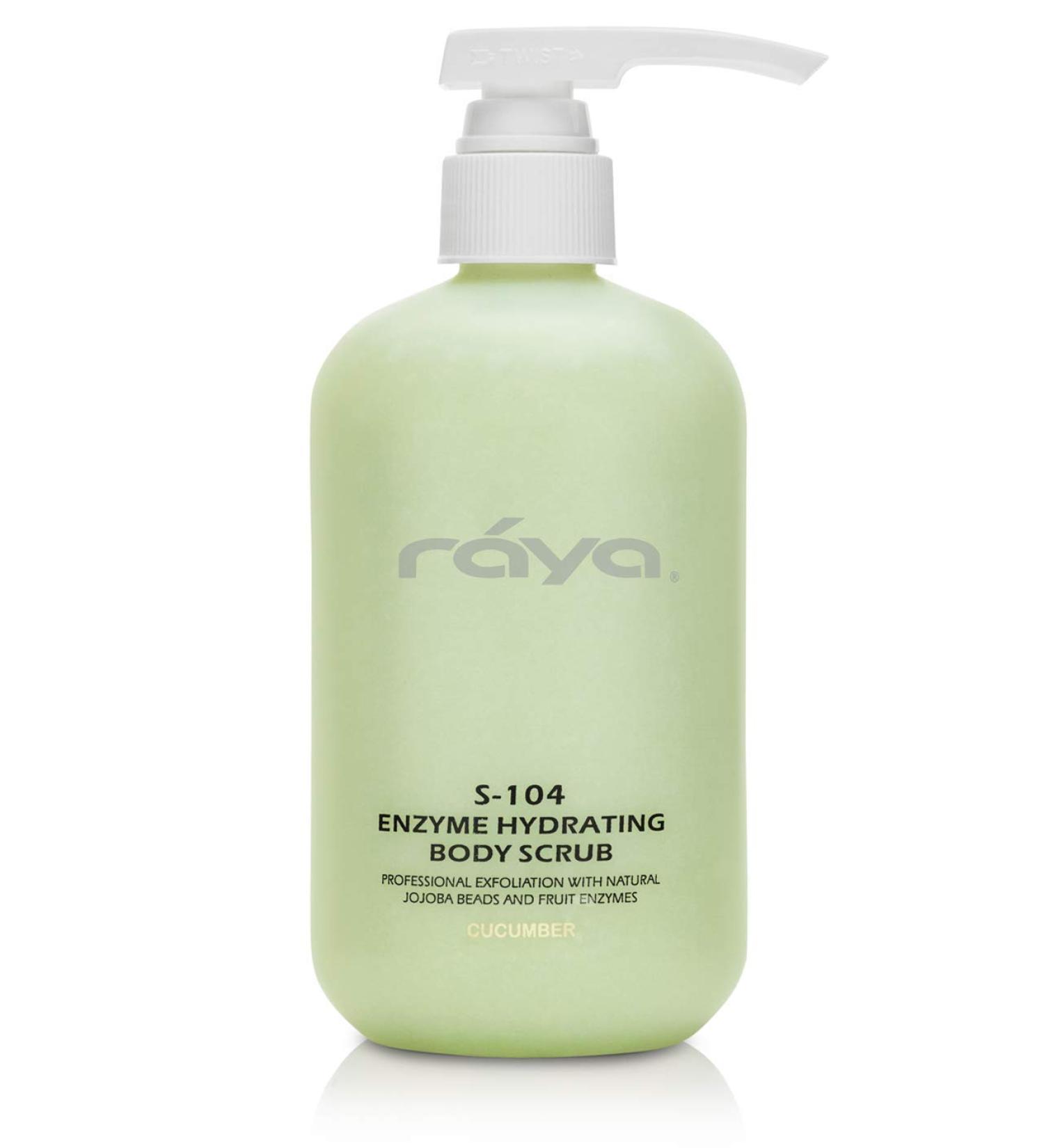 RAYA Enzyme Hydrating Body Scrub 16 oz - Cucumber Scented Exfoliating Scrub with Seaweed & Jojoba Beads | Gentle Skin Care for All Skin Types - Buy Online on GoSupps.com