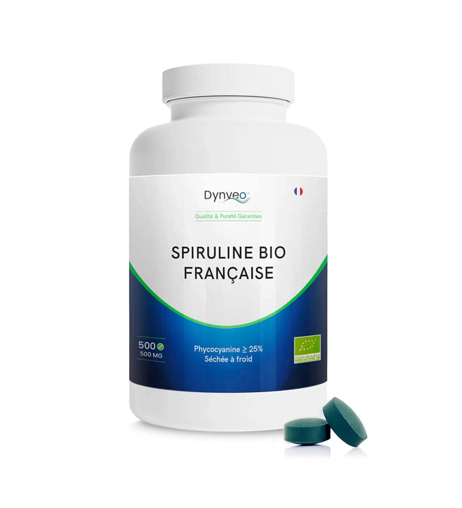 Spiruline Bio Fran aise - 25% Phycocyanine - 500 mg / 500 comprim s - Superaliment riche en prot ines v g tales - S chage froid - Sport Tonus Immunit Vitalit - Dynveo - Buy Online on GoSupps.com
