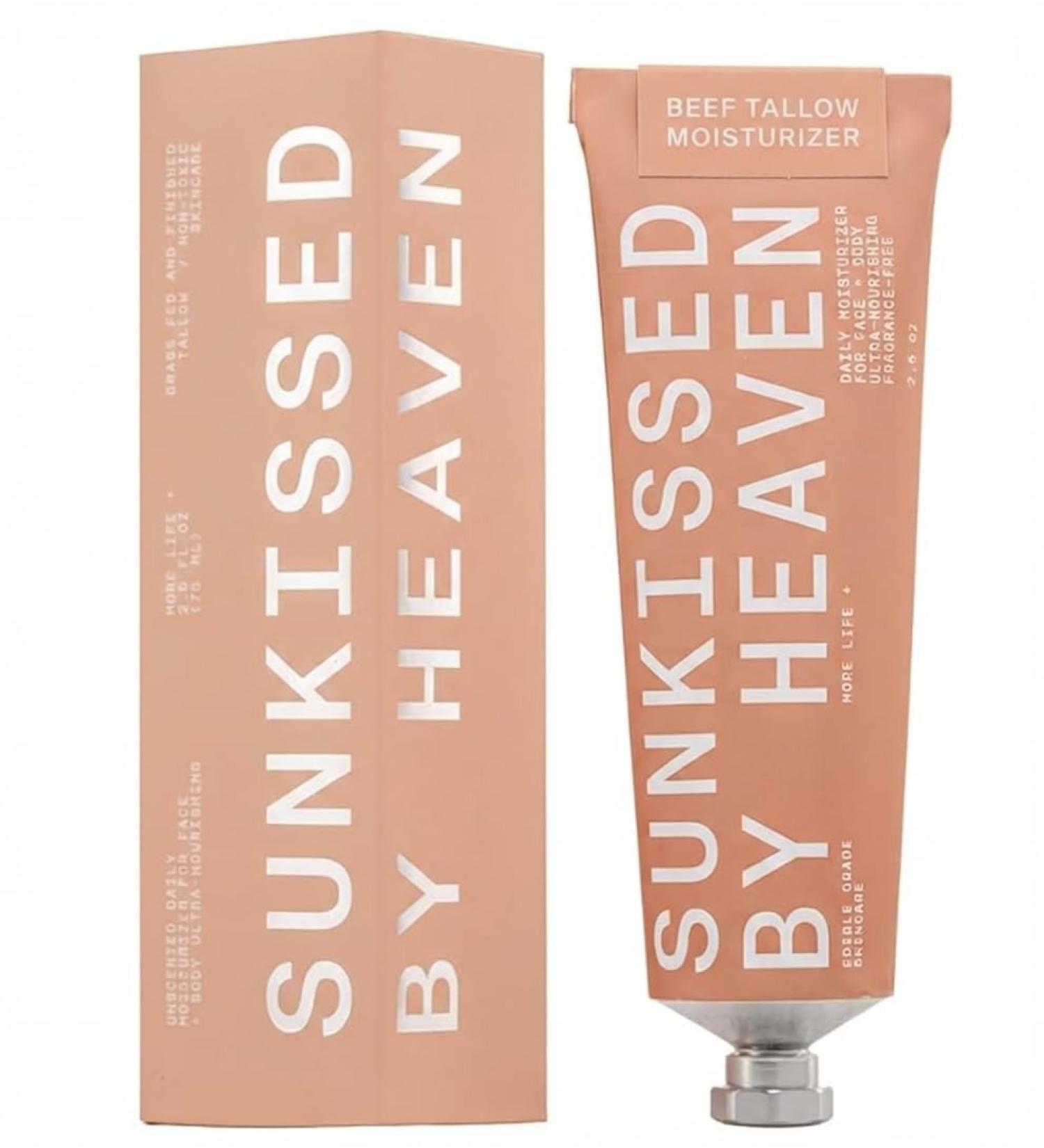 Sunkissed By Heaven Beef Tallow For Skin Tallow and Honey Balm For Face 100% Grass Fed & Finished Beef Tallow with Raw Honey Beeswax & Jojoba Oil Moisturizer For Women & Men Unscented - 2.5 oz - Buy Online on GoSupps.com