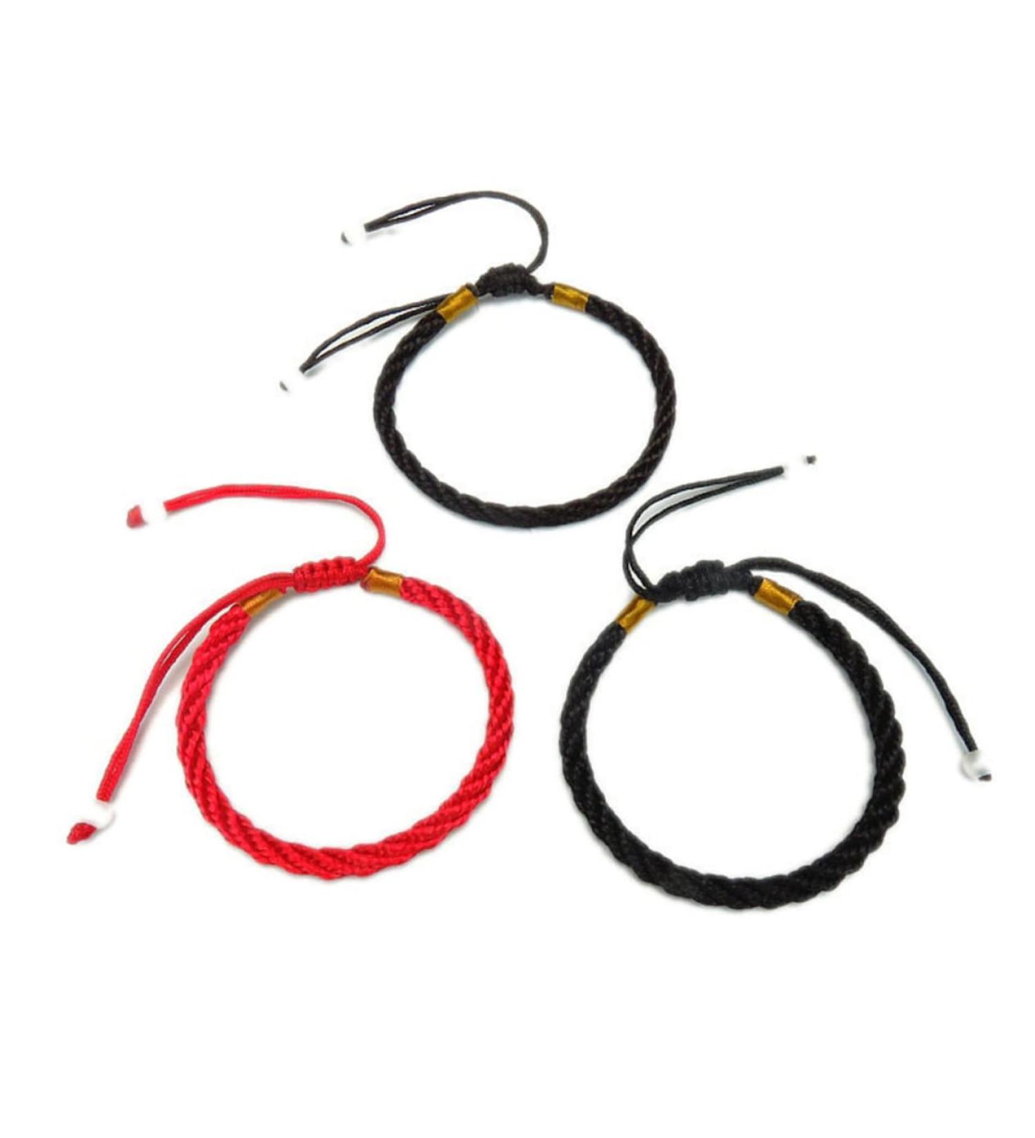 CALLARON 24 pcs Fashion Friendship Women's Wave Bracelet Bead Lucky Bangles Bracelets for Women Bracelet line red Bracelet Hand Strap Accessories Year of Birth Lucky Bracelet 12cm Black - Buy Online on GoSupps.com