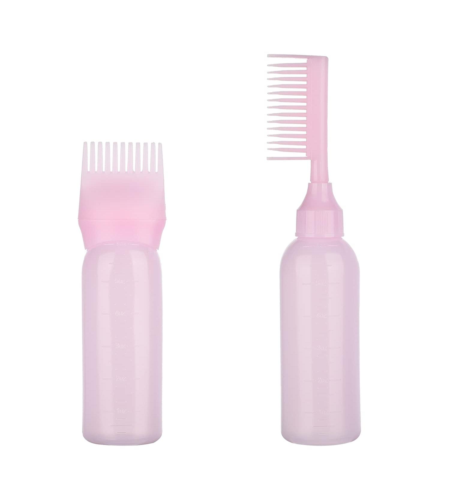 UNVOJL 2 Pack Root Comb Applicator Bottle Hair Dye Bottle Shampoo Brush Applicator Containers for Home Salon Comb Applicators (Pink) - Buy Online on GoSupps.com